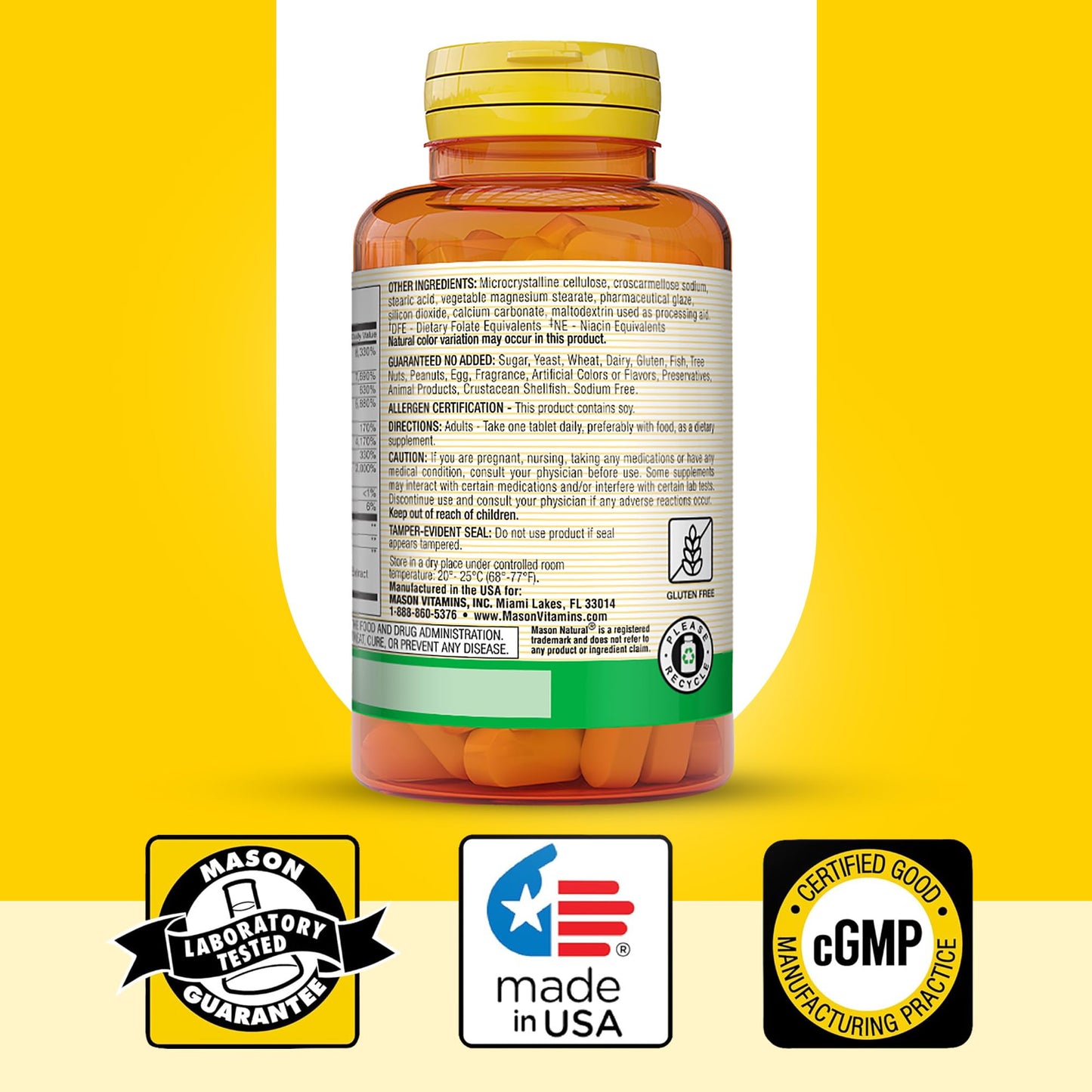 Mason Natural Ultra B-100 Complex Tablets, 100 Count