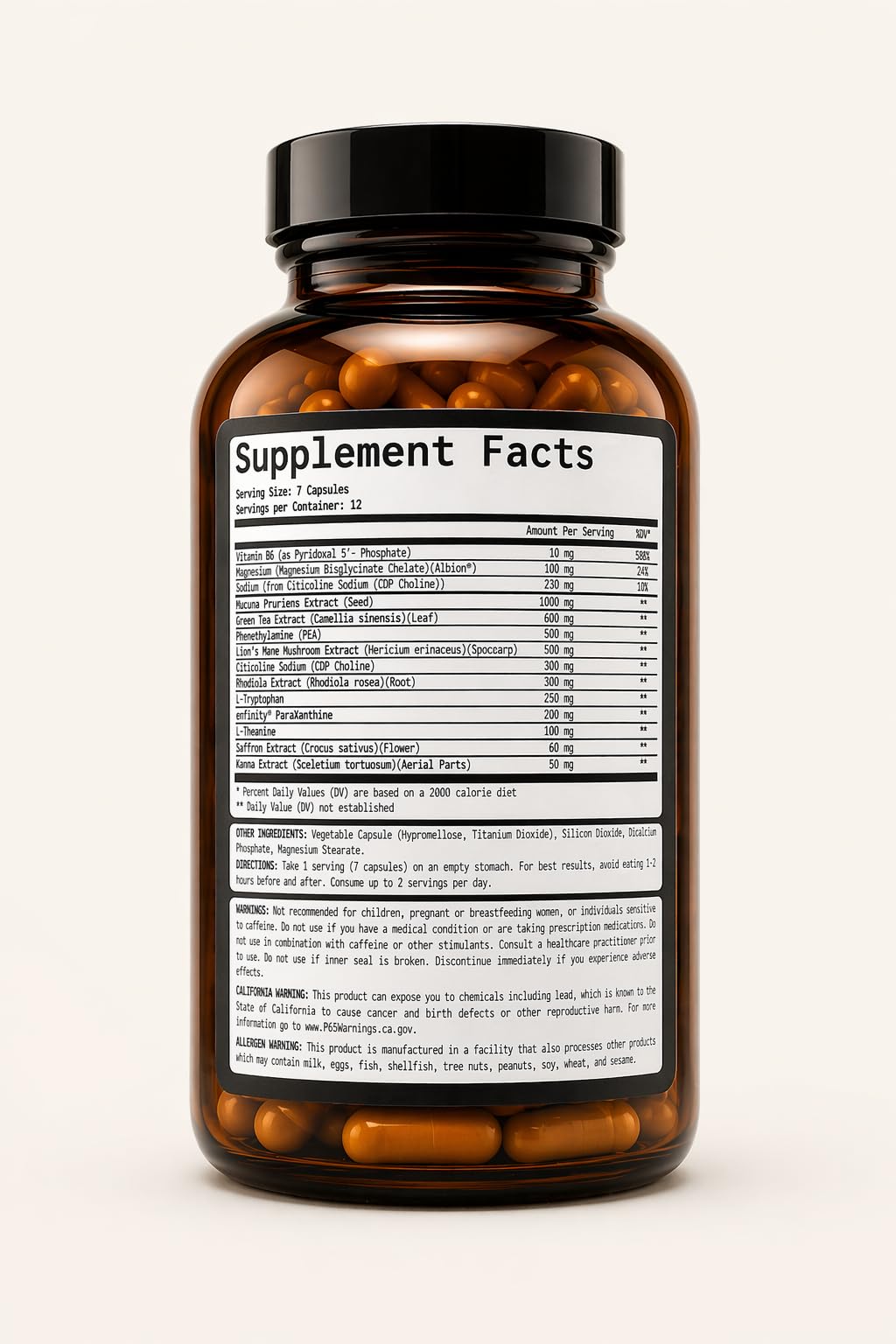 MAGNAT Alcohol Alternative Nootropic Supplement for Mood, Focus & Relaxation – Social Performance Capsules, Caffeine Free, 12 Capsules