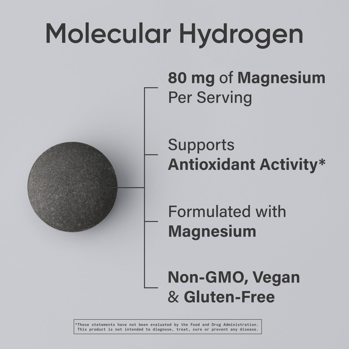 Sports Research Molecular Hydrogen Water Tablets - Fast Dissolve H2 Tablets with Magnesium - Raspberry Flavor, 60 Tablets