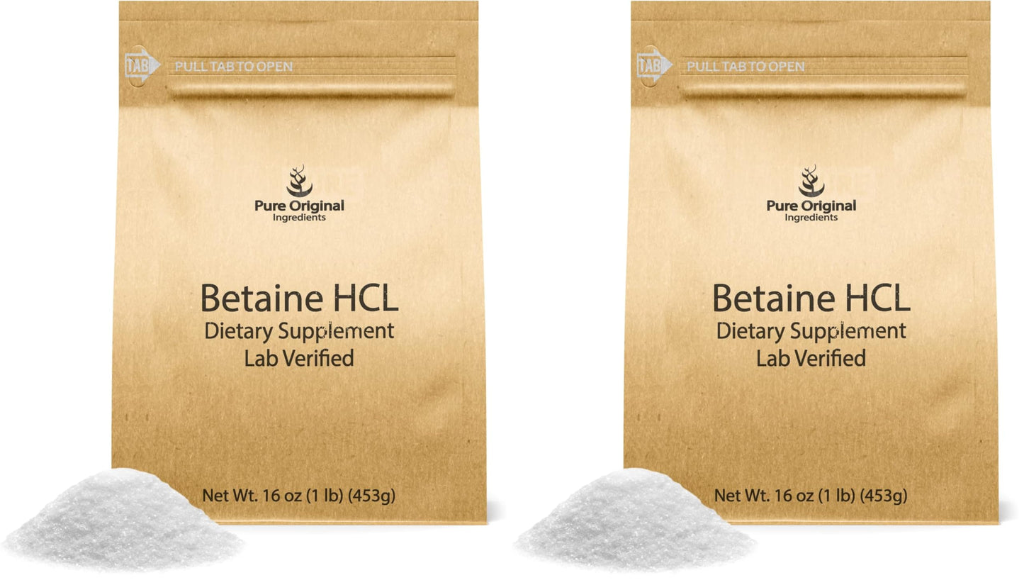 Pure Organic Ingredients Betaine HCL 32 Capsules