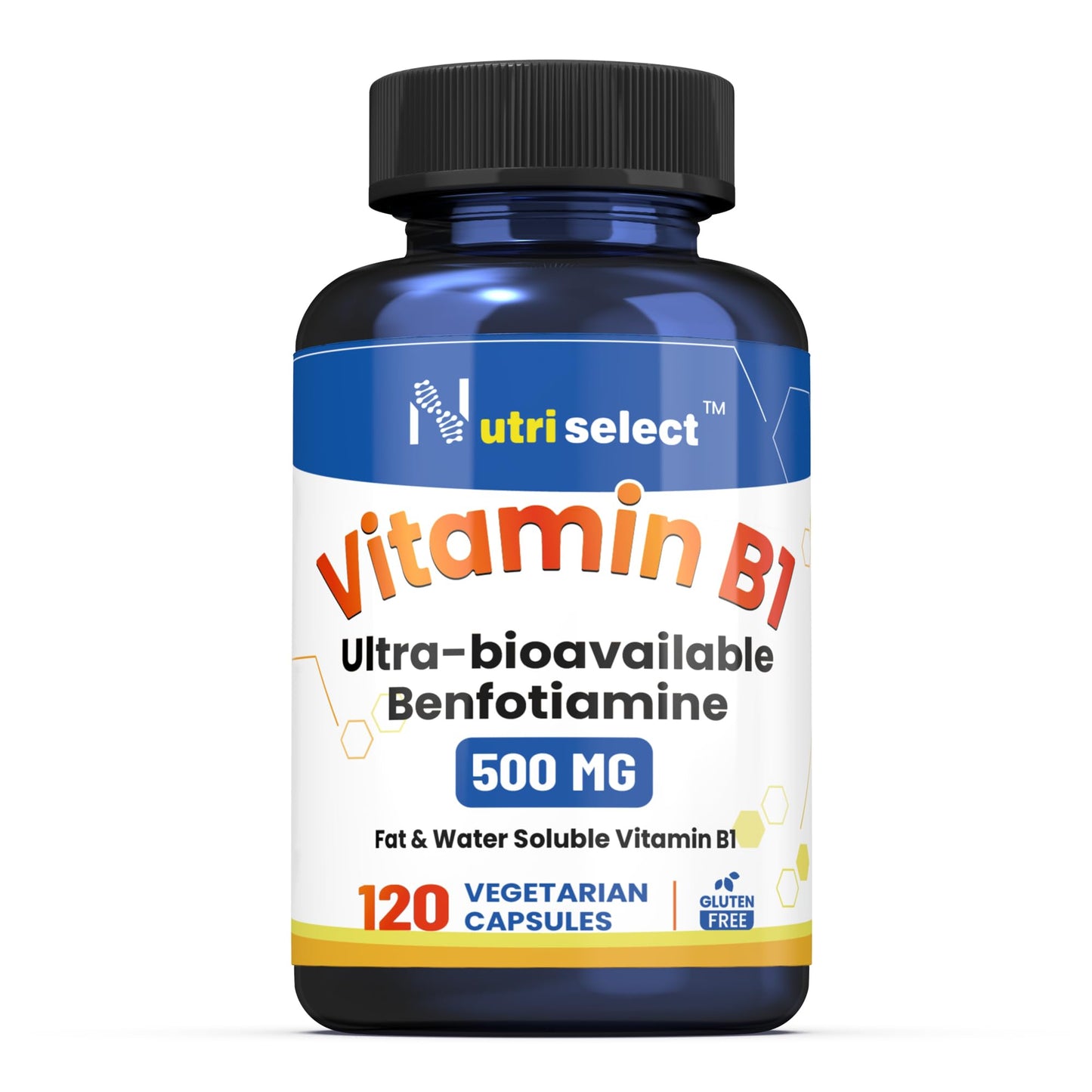 Nutriselect Vitamin B1 Benfotiamine Capsules 120 Count, Non-GMO, Vegan, Gluten-Free