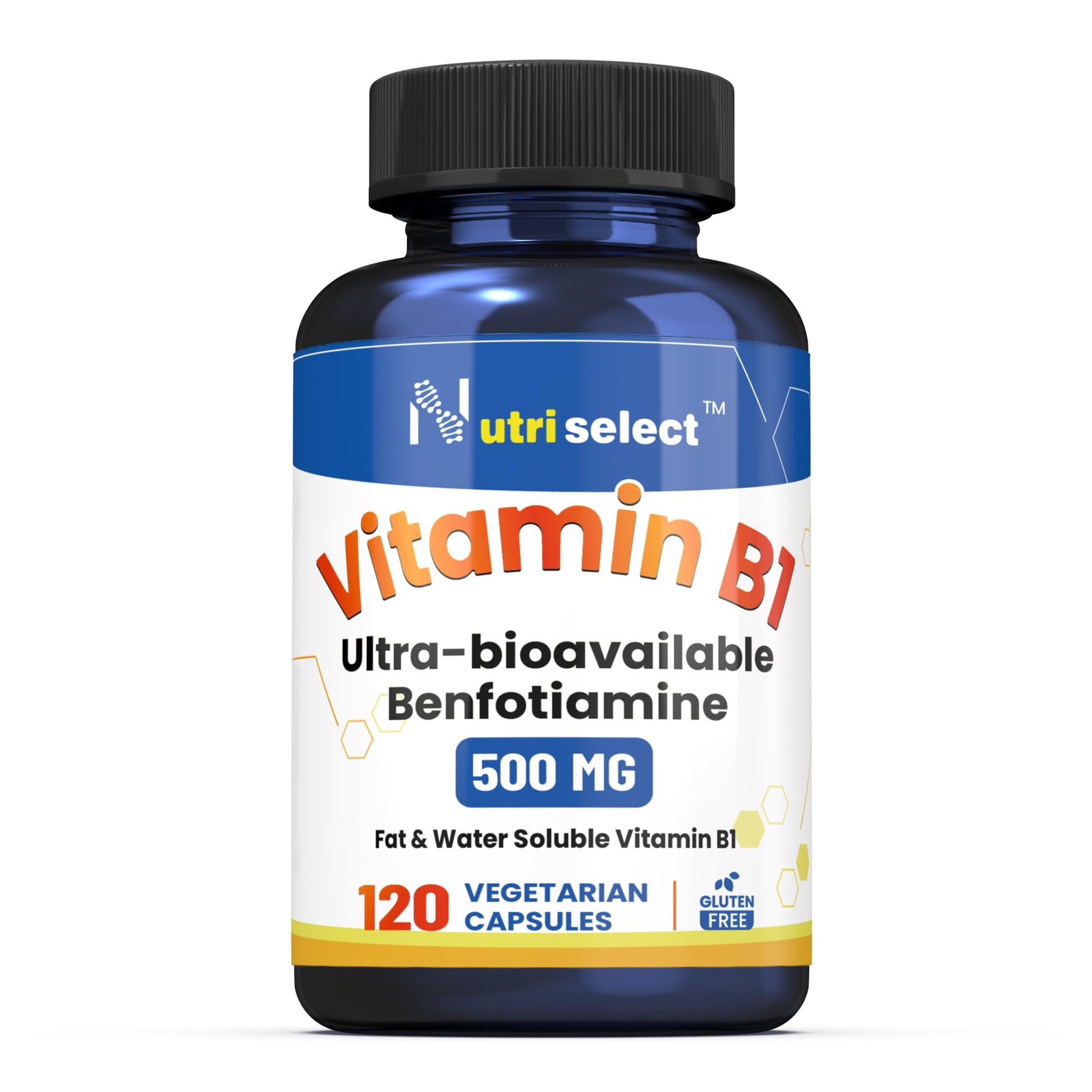 Nutriselect Vitamin B1 Benfotiamine Capsules 120 Count, Non-GMO, Vegan, Gluten-Free