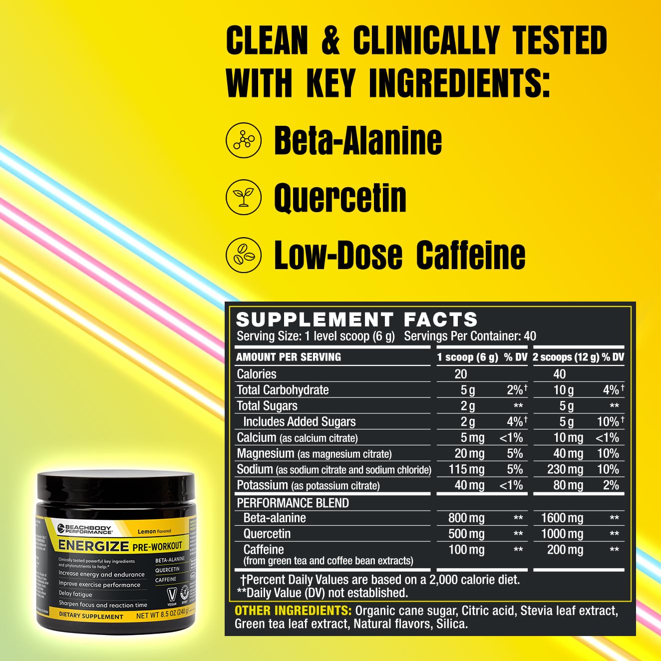 BODi Energize Pre Workout Powder 40 Servings