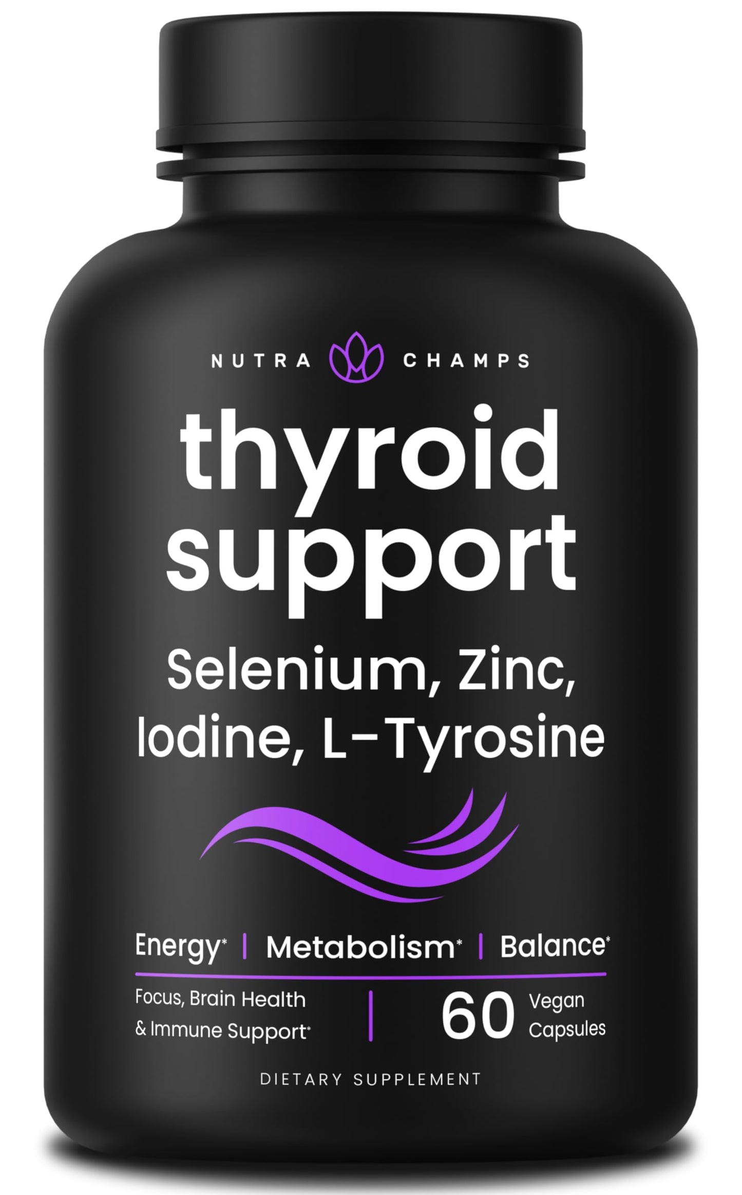 NutraChamps Thyroid Support & Adrenal Support Supplement 2-in-1 Formula with Iodine & Ashwagandha for Energy, Metabolism, Focus, Adrenal Fatigue & Stress Relief, Cortisol Balance for Women & Men Capsule 60