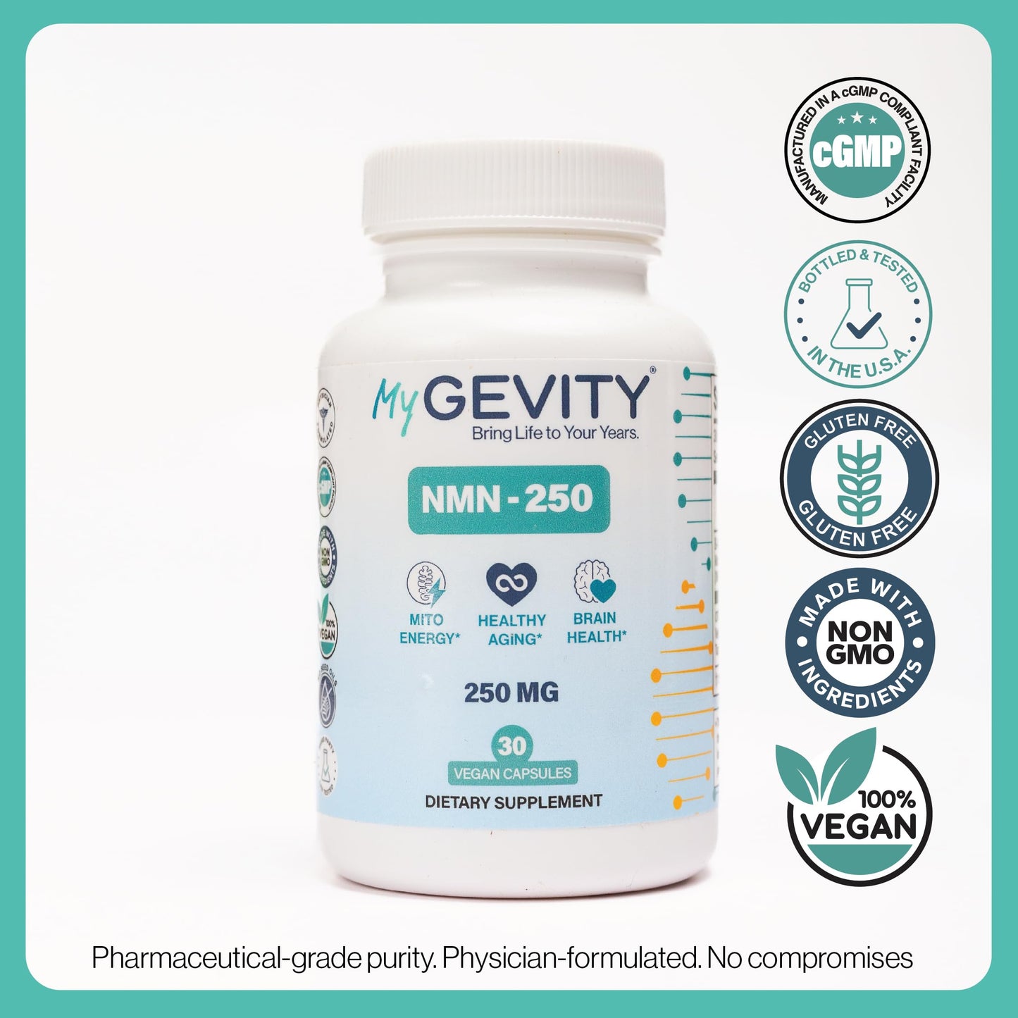 MyGevity NMN Supplement 250mg Capsule, 30 Count