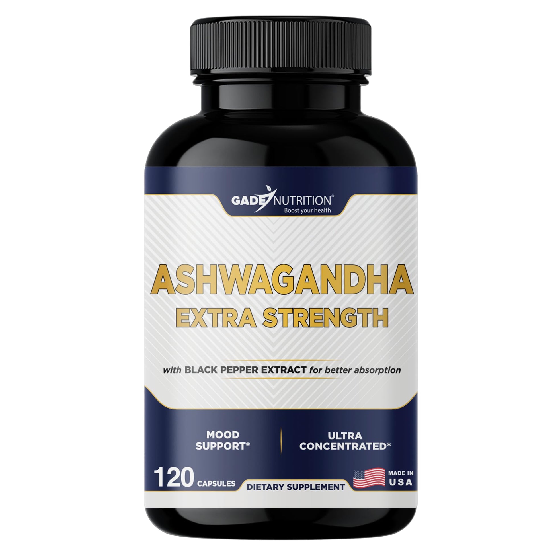 GADE NUTRITION BOOST YOUR HEALTH Ashwagandha Capsules, 120 Count