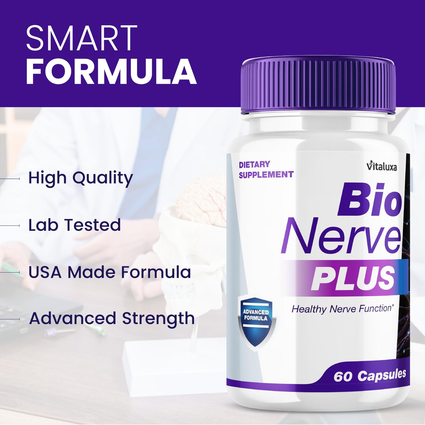 Vitaluxa Bio Nerve Plus Capsules 60 Count