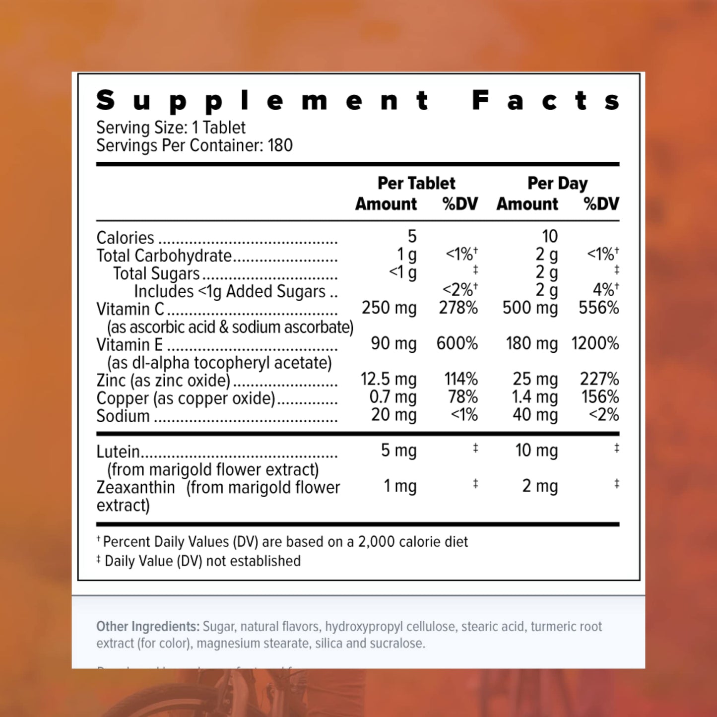 Focus Vision Supplements Focus Select AREDS2-Based Citrus Flavored Eye Vitamins Chewable, 180 Count