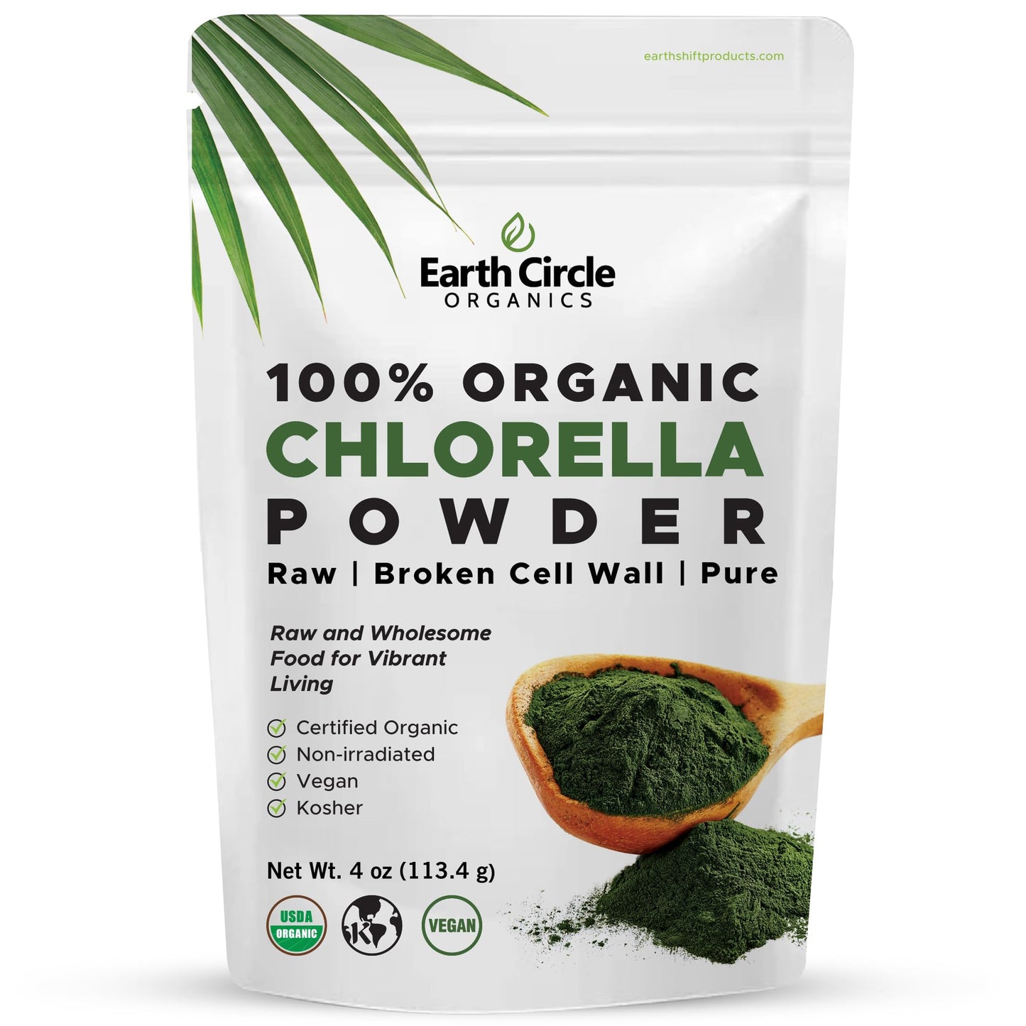 Earth Circle Organics Organic Chlorella Powder 4 Ounce