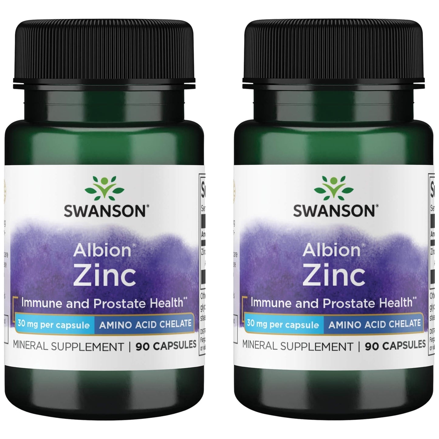 Swanson Albion Chelated Zinc Glycinate 30 Milligrams 180 Capsules
