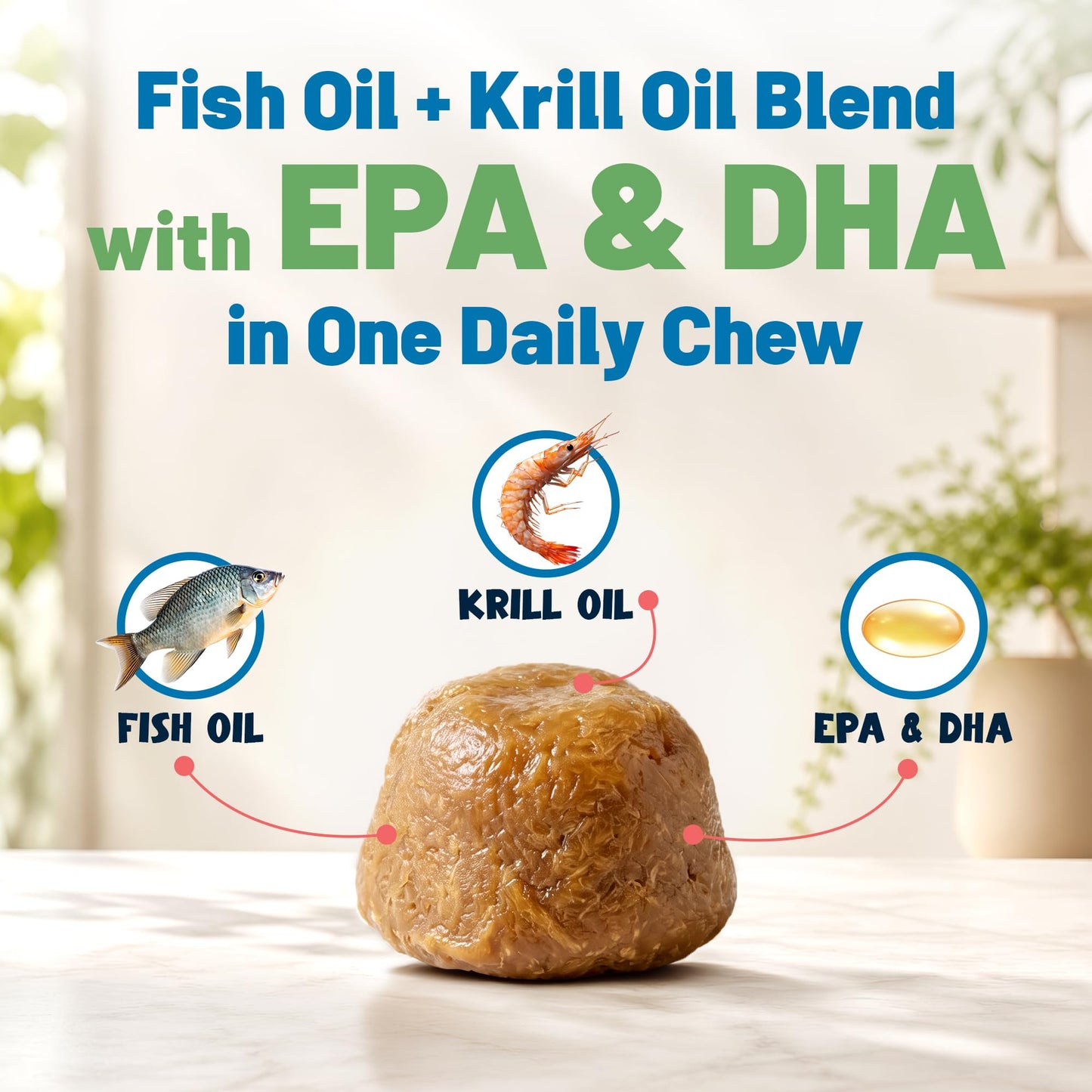 Guardian's Choice Omega 3 for Dogs Soft Chews with Fish Oil & Krill Oil (EPA & DHA) – 90 Chews