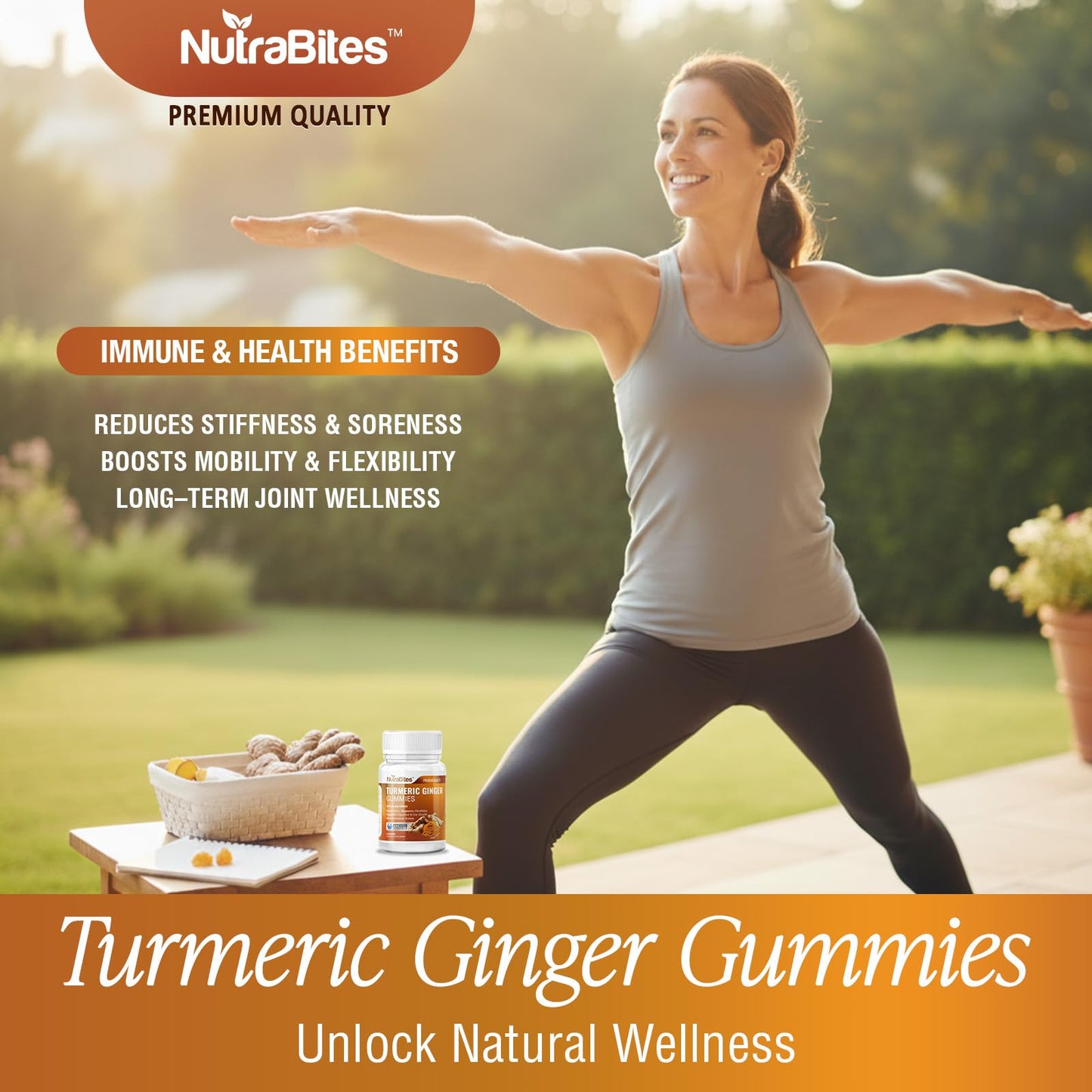 NutraBites Turmeric Ginger Gummies 60 Count