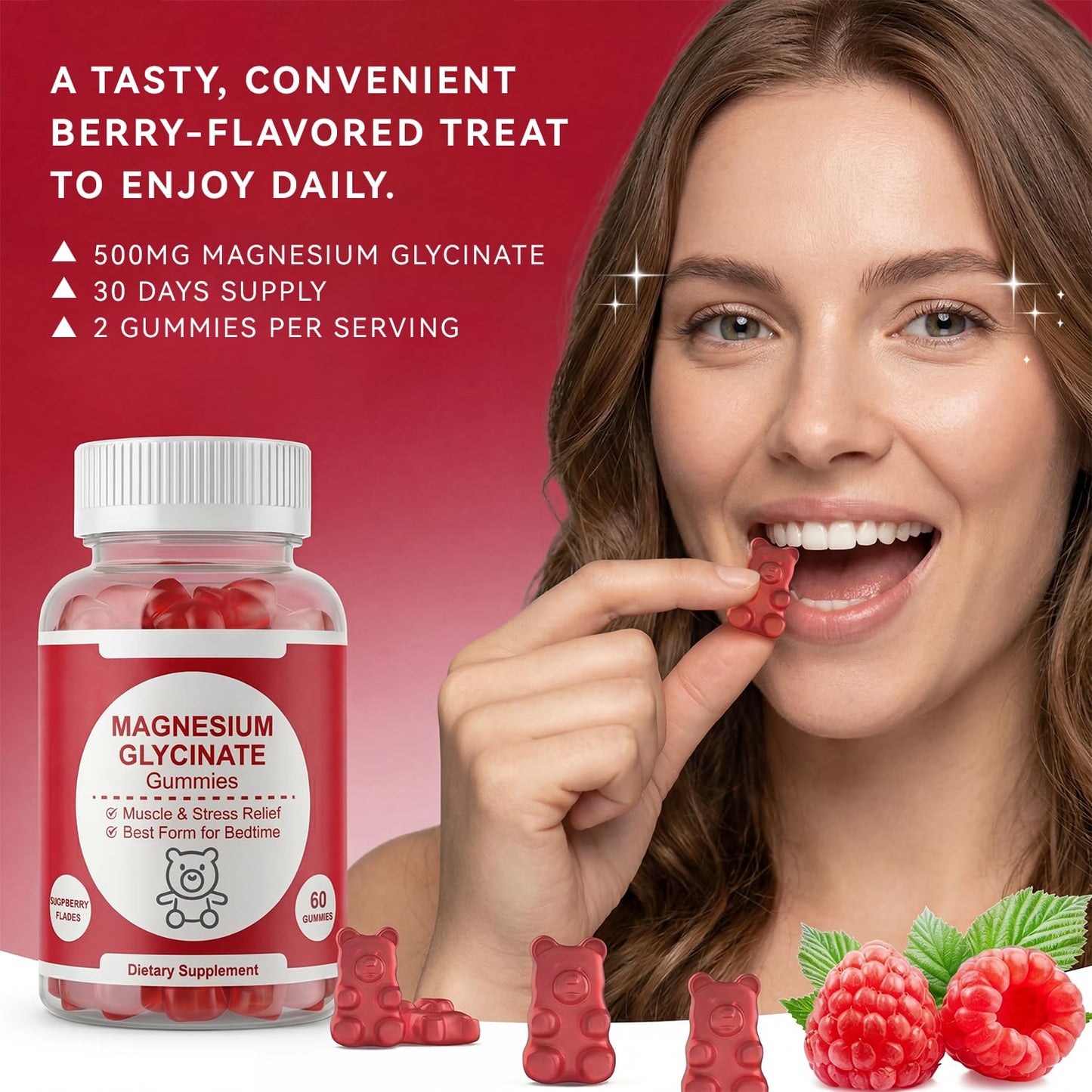 Belle&Beau Magnesium Glycinate Gummies 500mg, 60 Count