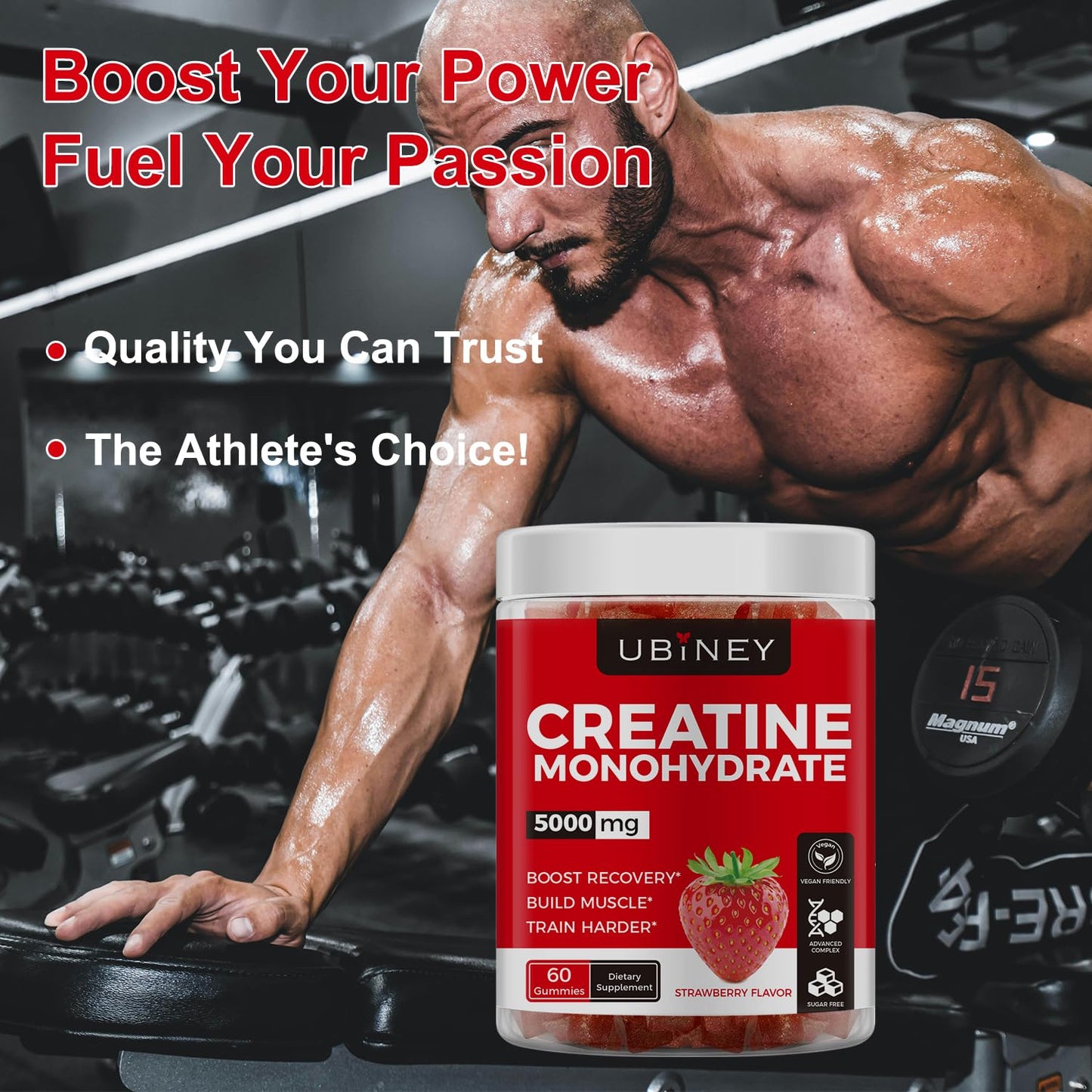 Ubiney Creatine Monohydrate Gummies 120 Count