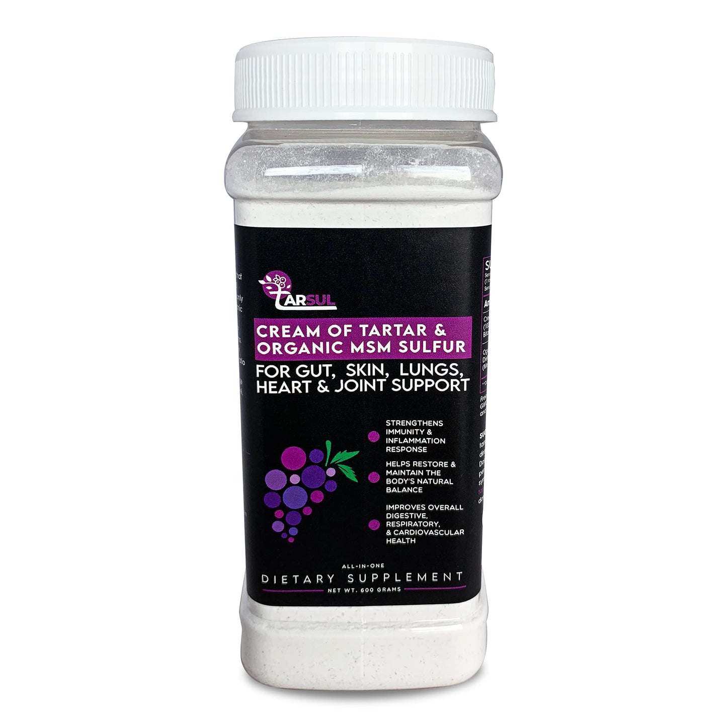Tarsul Patented Cream of Tartar and Organic MSM Sulfur Formula Powder 21