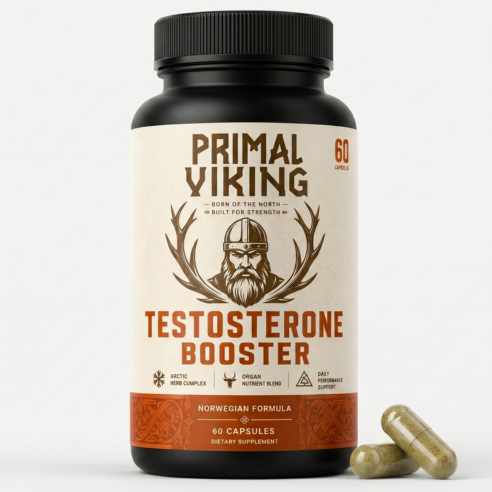 Primal Viking Booster Men's Wellness & Vitality Capsules, 60 Capsules
