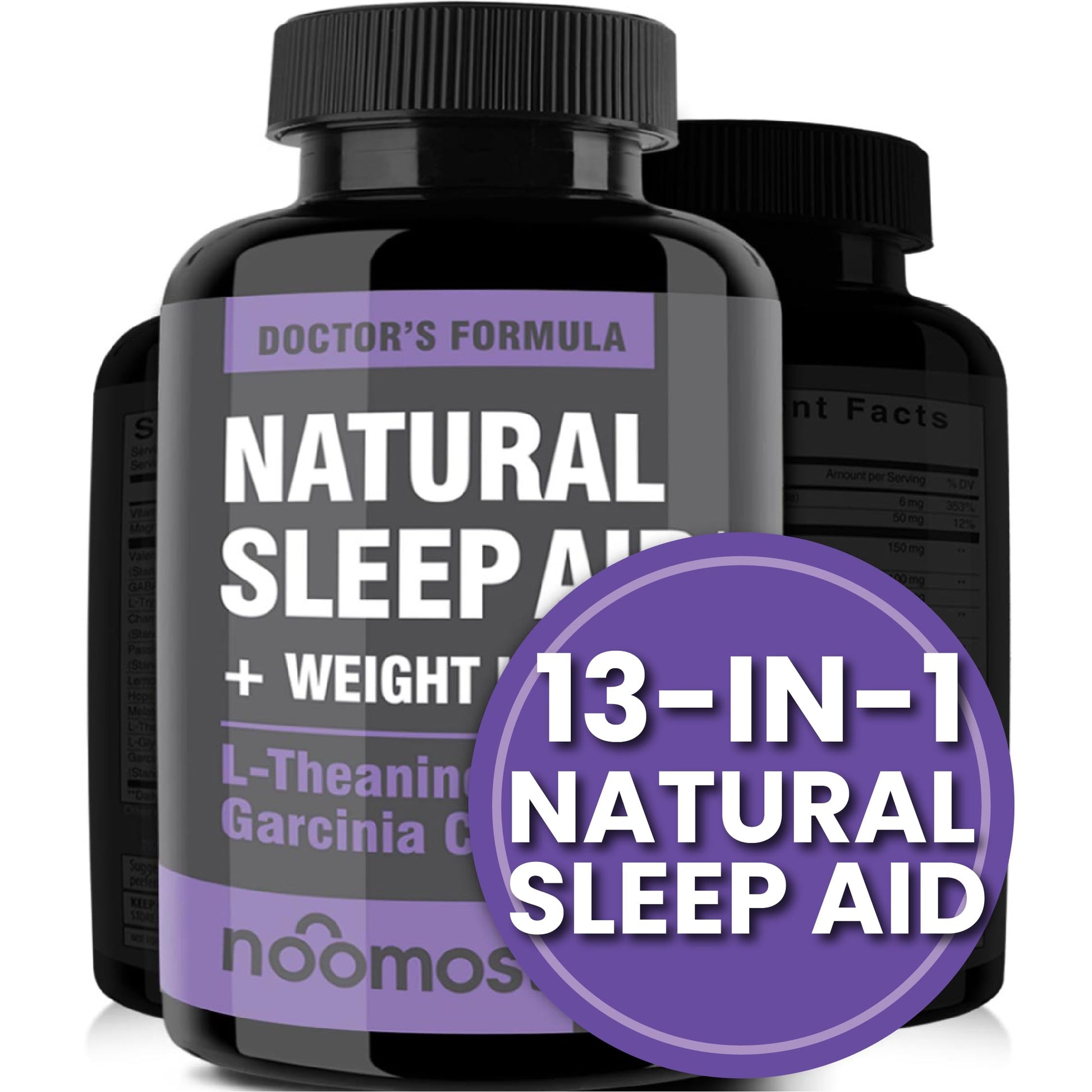 NooMost Natural Sleep Aid Supplements with Magnesium, L-Theanine & Garcinia, 60 Capsules