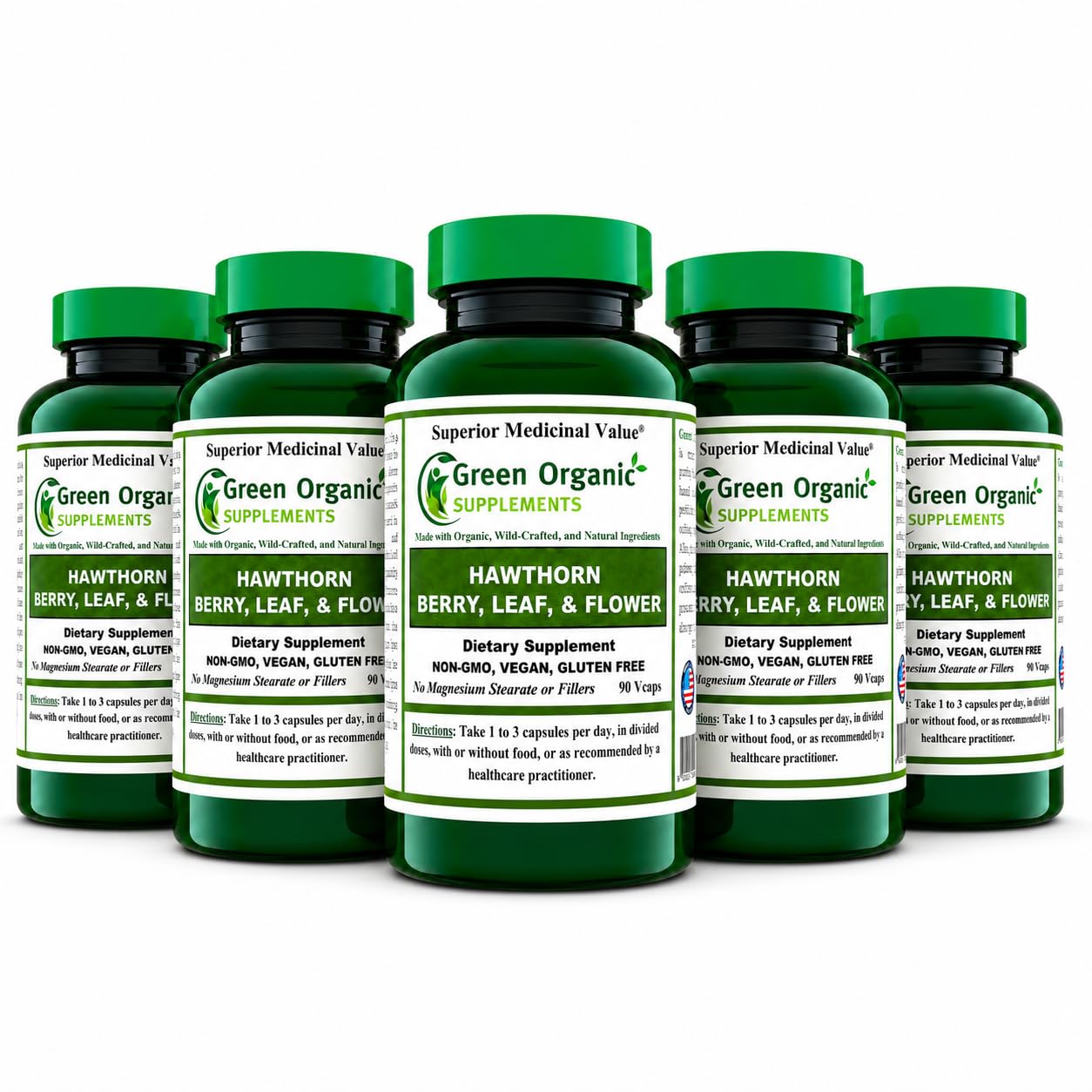 Green Organic Supplements Hawthorn Berry Tablets, 450 Tablets
