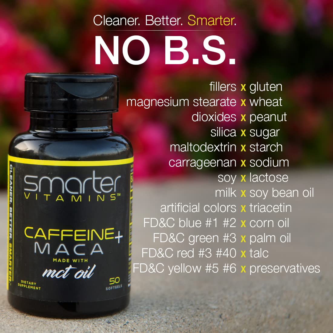 SmarterVitamins Smarter Energy Softgels, 200mg Caffeine & Coconut MCT Oil with Maca Root, 50 Count