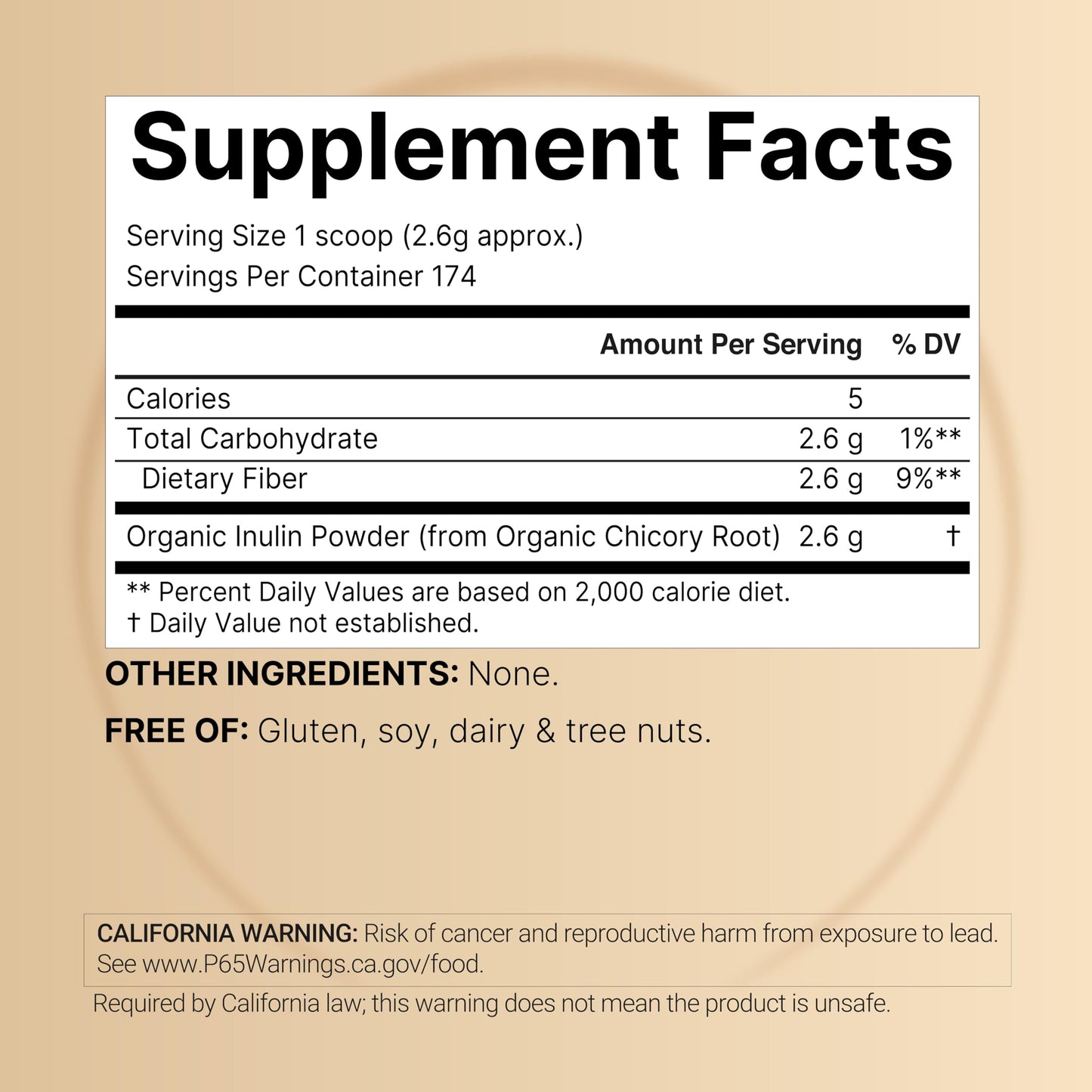 NatureBell Organic Inulin Prebiotic Fiber Powder, 1 lb, 16