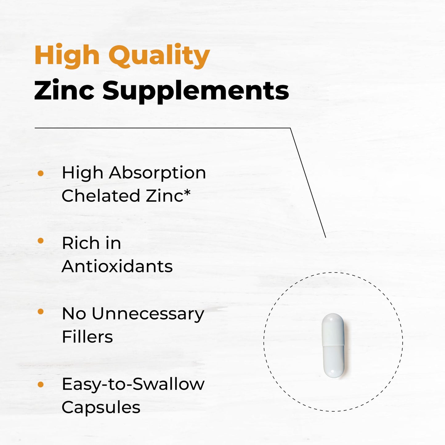 SANDHUHERBALS Zinc 50mg Capsules for Men and Women, 60 Count