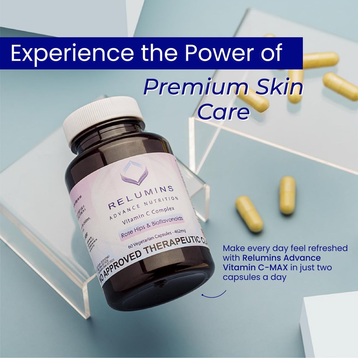 Relumins Advanced White Set Glutathione Complex & Vitamin C Capsule Bundle, 150 Capsules