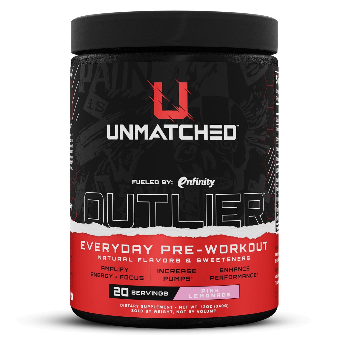 Unmatched Outlier Everyday Pre Workout Powder for Men & Women, 12 Oz, 20 Servings