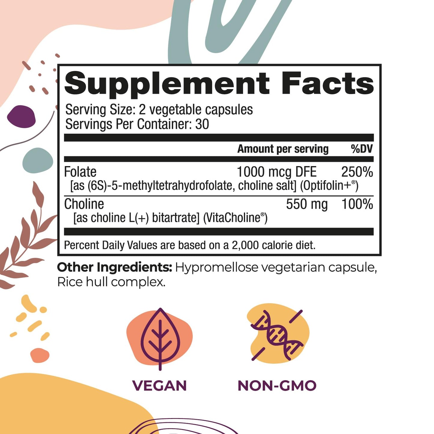 Body Kitchen Mega Folate 1000mcg Optifolin+ Supplement, Capsule, 60 Vegetable Caps
