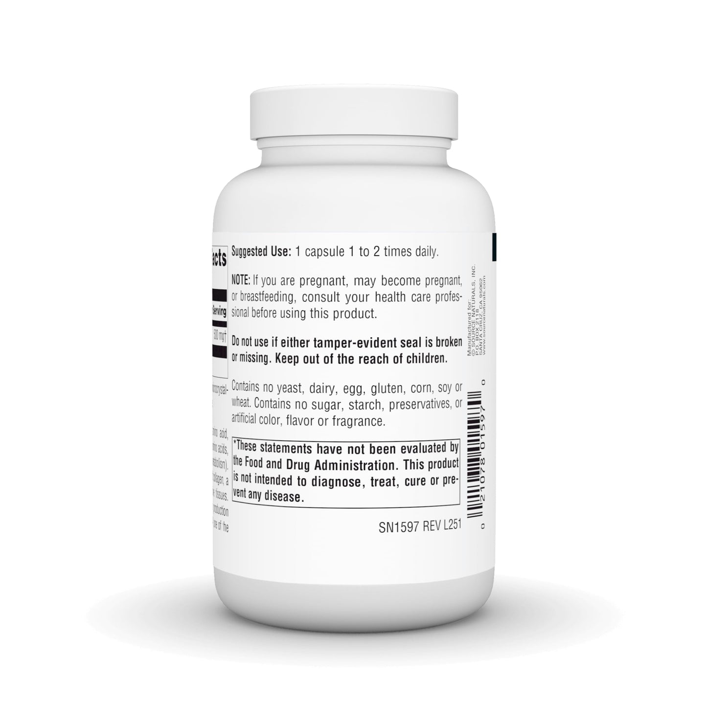 Source Naturals L-Lysine Free Form Amino Acid Supplement Capsules, 100 Count