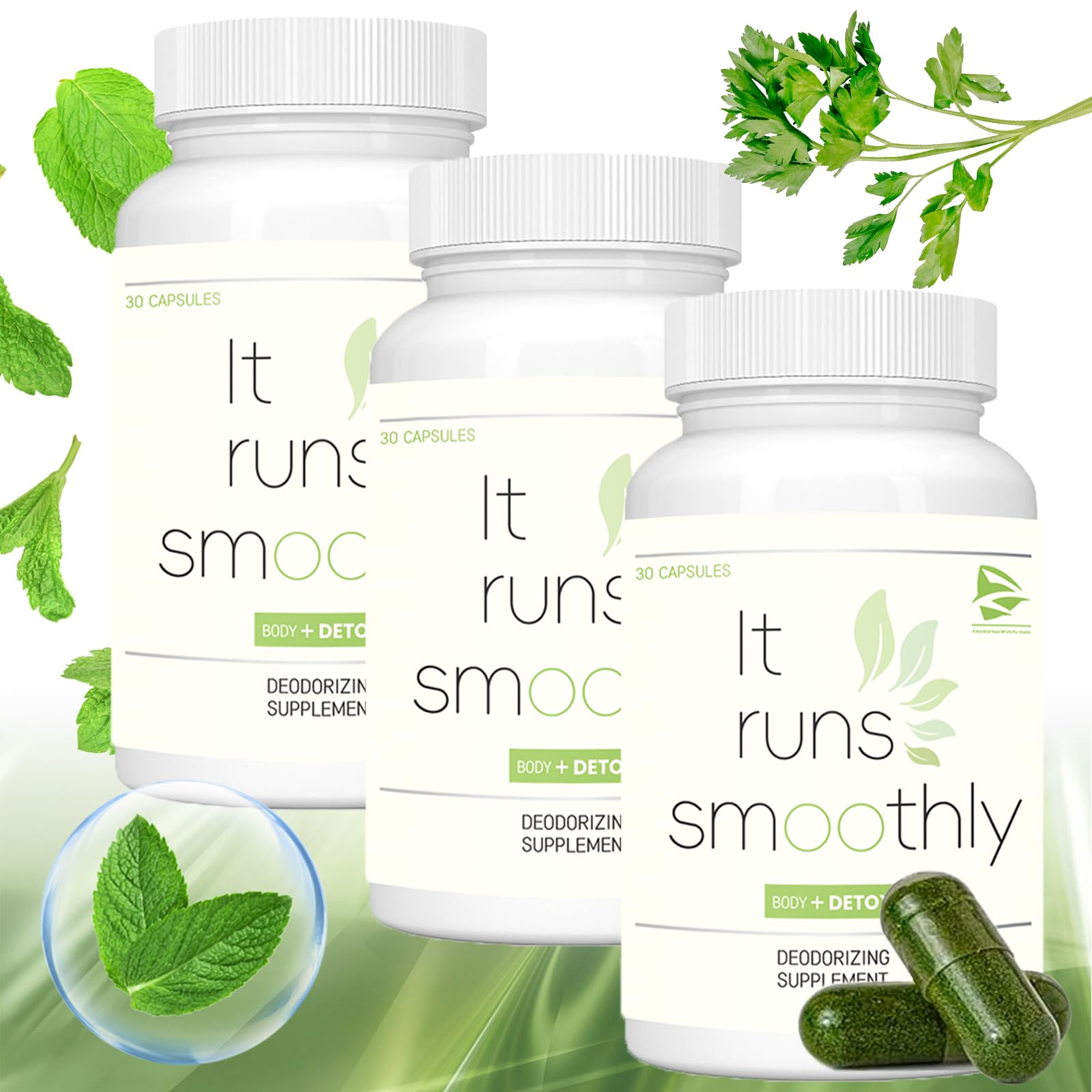 Generic Chlorophyll Capsules for Body Odor, 3-Pack