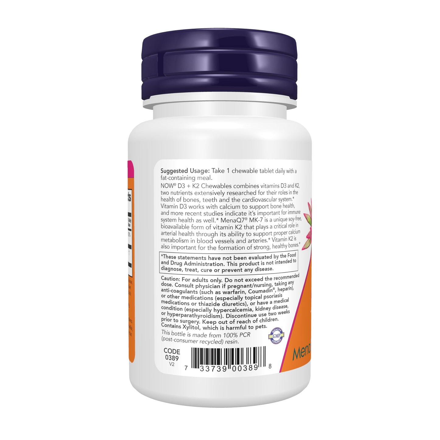 NOW Foods D3 K2 Chewables 90 Count