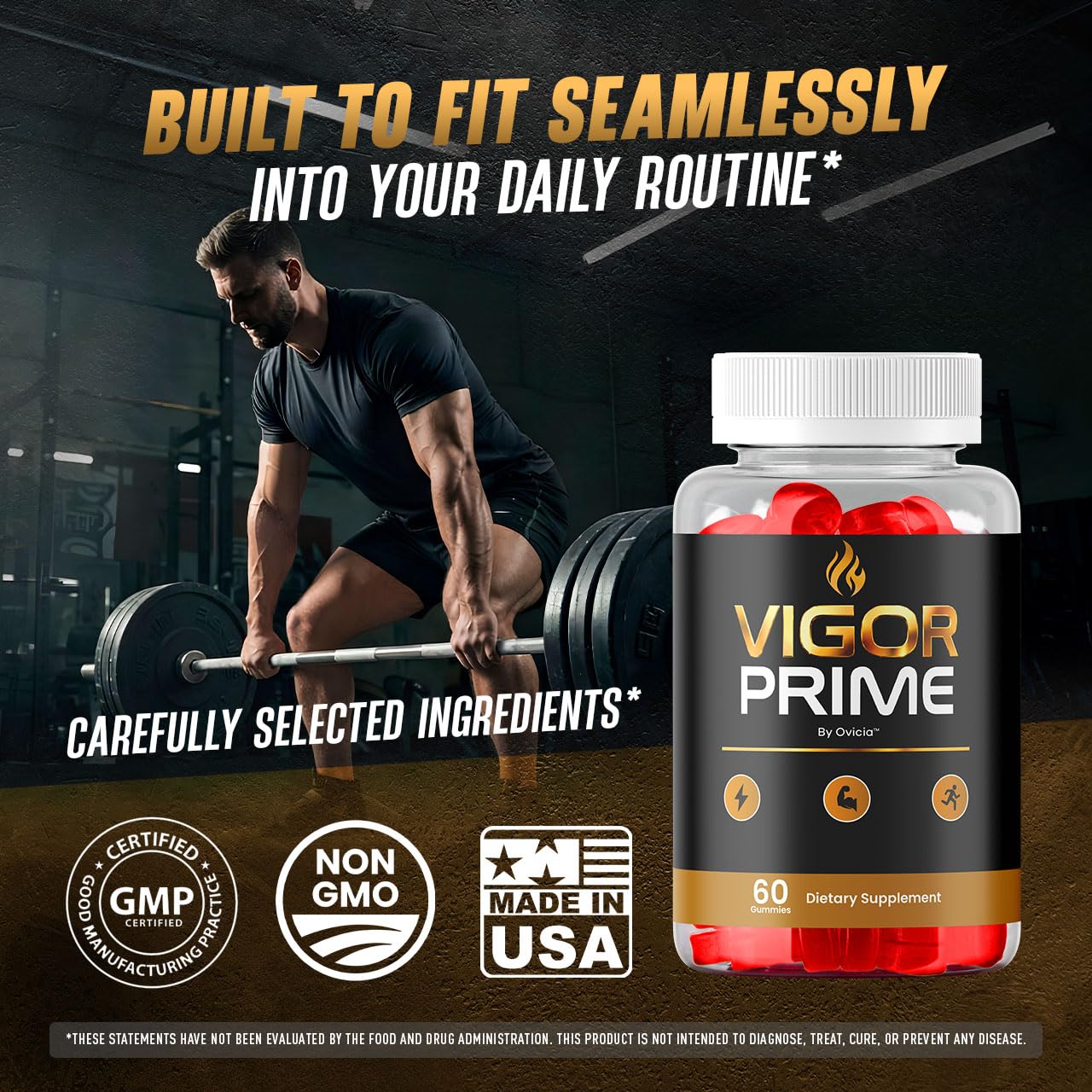 OVICIA Vigor Prime Gummies for Men, 120 Gummies