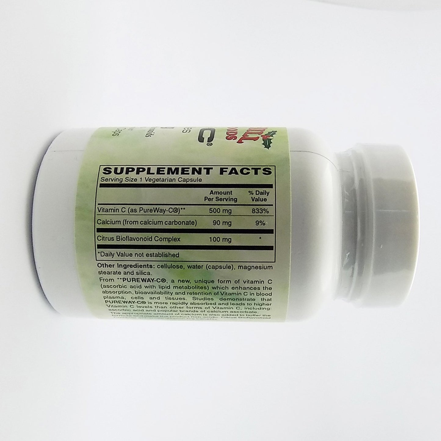 Holly Hill Health Foods PureWay-C 500 mg with 100 mg Bioflavonoids Buffered Capsules, 60 Capsules