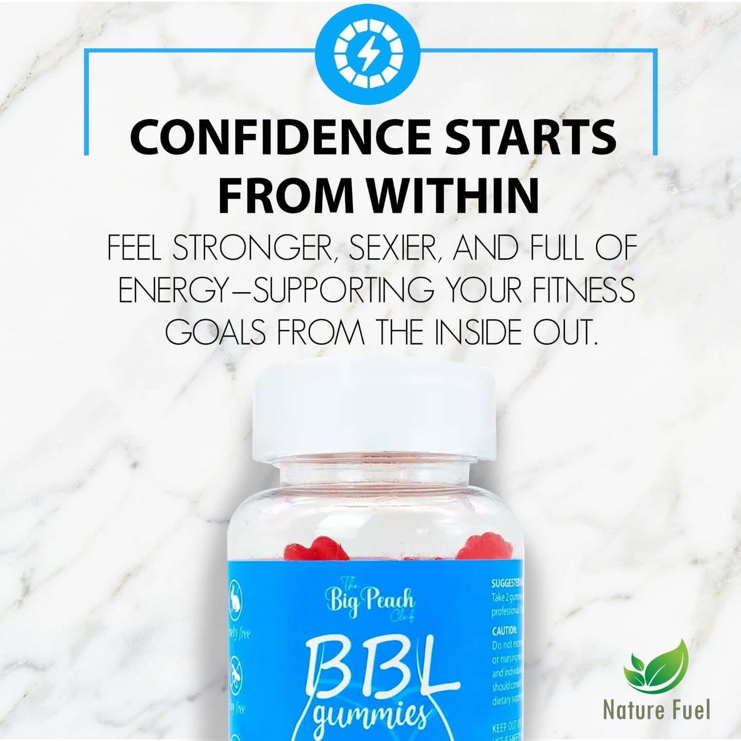 Generic BBL Gummies for Women - Peach Growth Support with Collagen, Herbal Blend & Biotin, Fitness Multivitamins for Natural Curves, Confidence, Vegan & Cruelty Free - Natural Strawberry Flavor, 60 Gummies