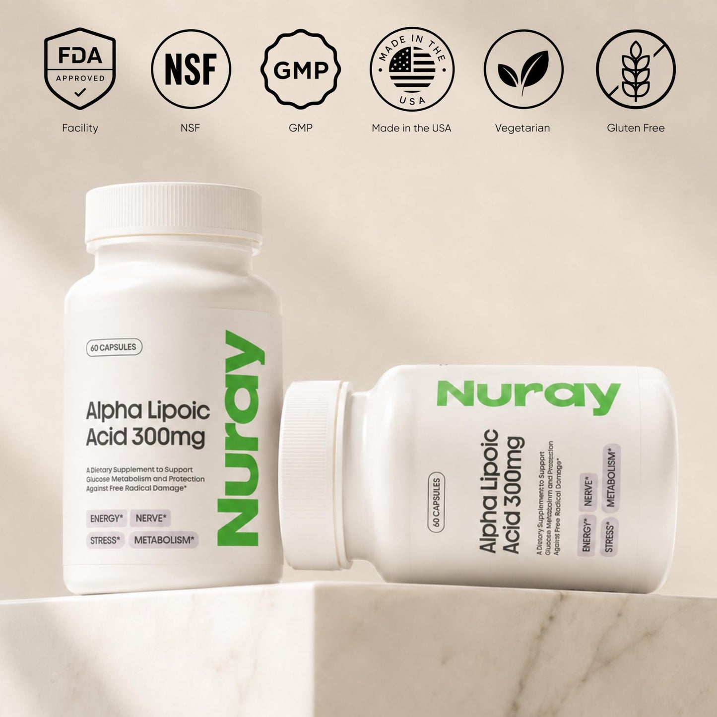 Nuray Alpha Lipoic Acid 300mg Capsules, 60 Capsules