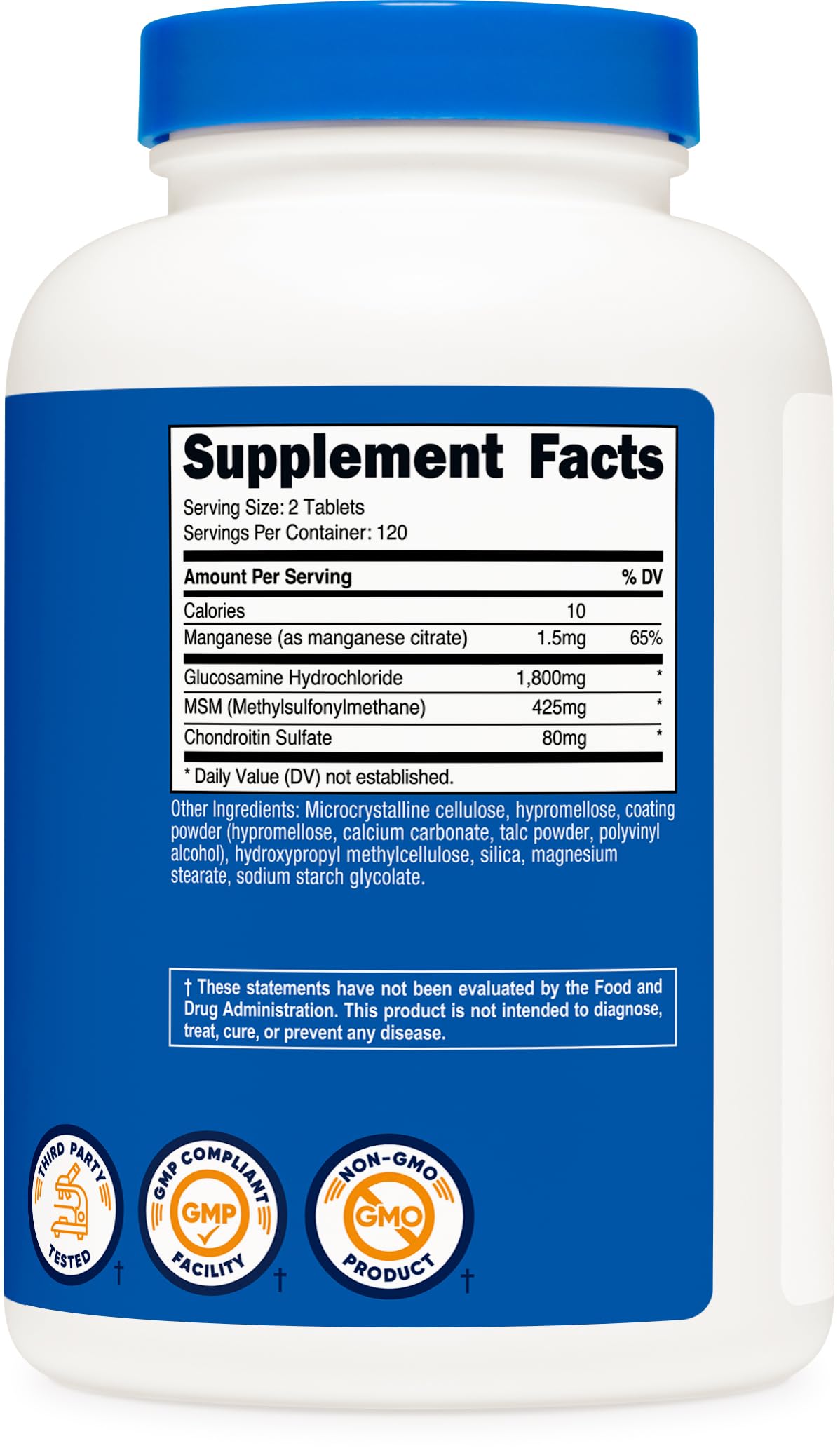 Nutricost Glucosamine 1800mg with Chondroitin & MSM Tablets, 480 Tablets
