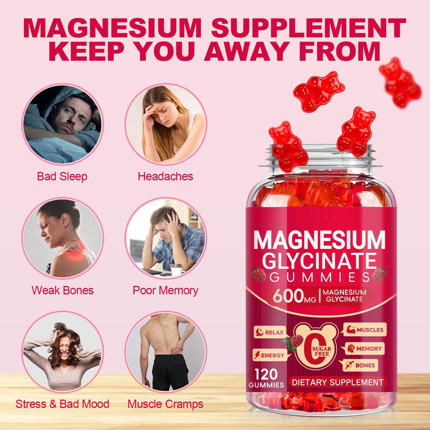 Cytona Magnesium Glycinate Gummies 600mg 120 Count