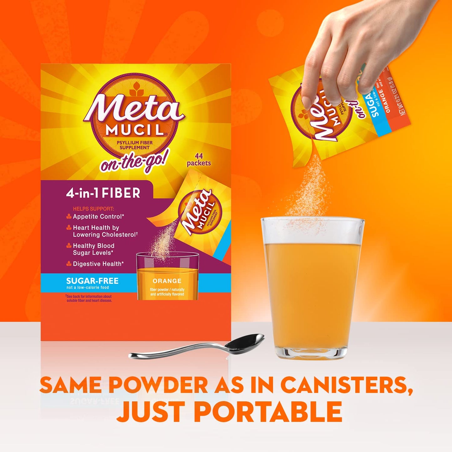 Metamucil On-The-Go Psyllium Husk Fiber Supplement Capsule 60 Count
