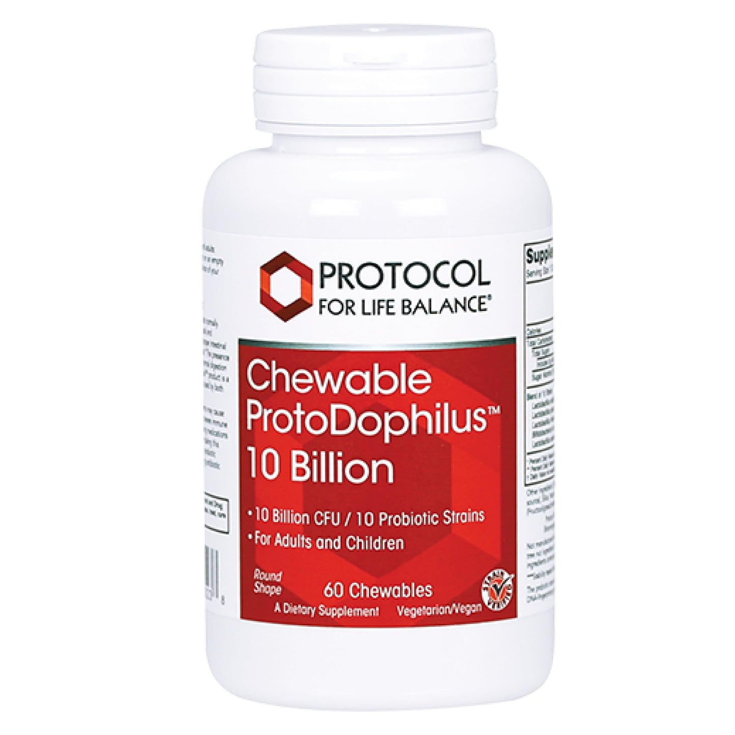 PROTOCOL FOR LIFE BALANCE Protodophilus Probiotic, 10 Billion CFU, Chewable, 60 Chewables
