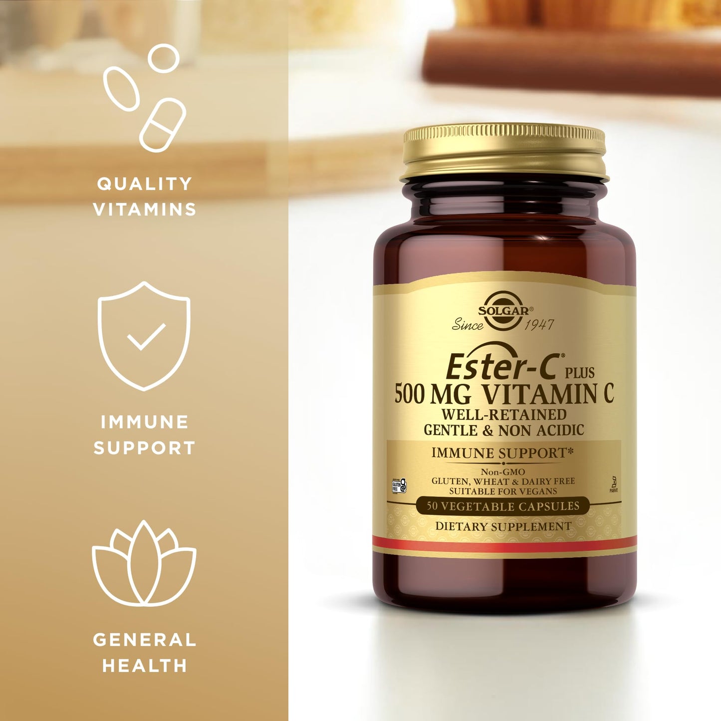 Solgar Ester-C Plus 500 mg Vitamin C (Ascorbate Complex) 50 Vegetable Capsules