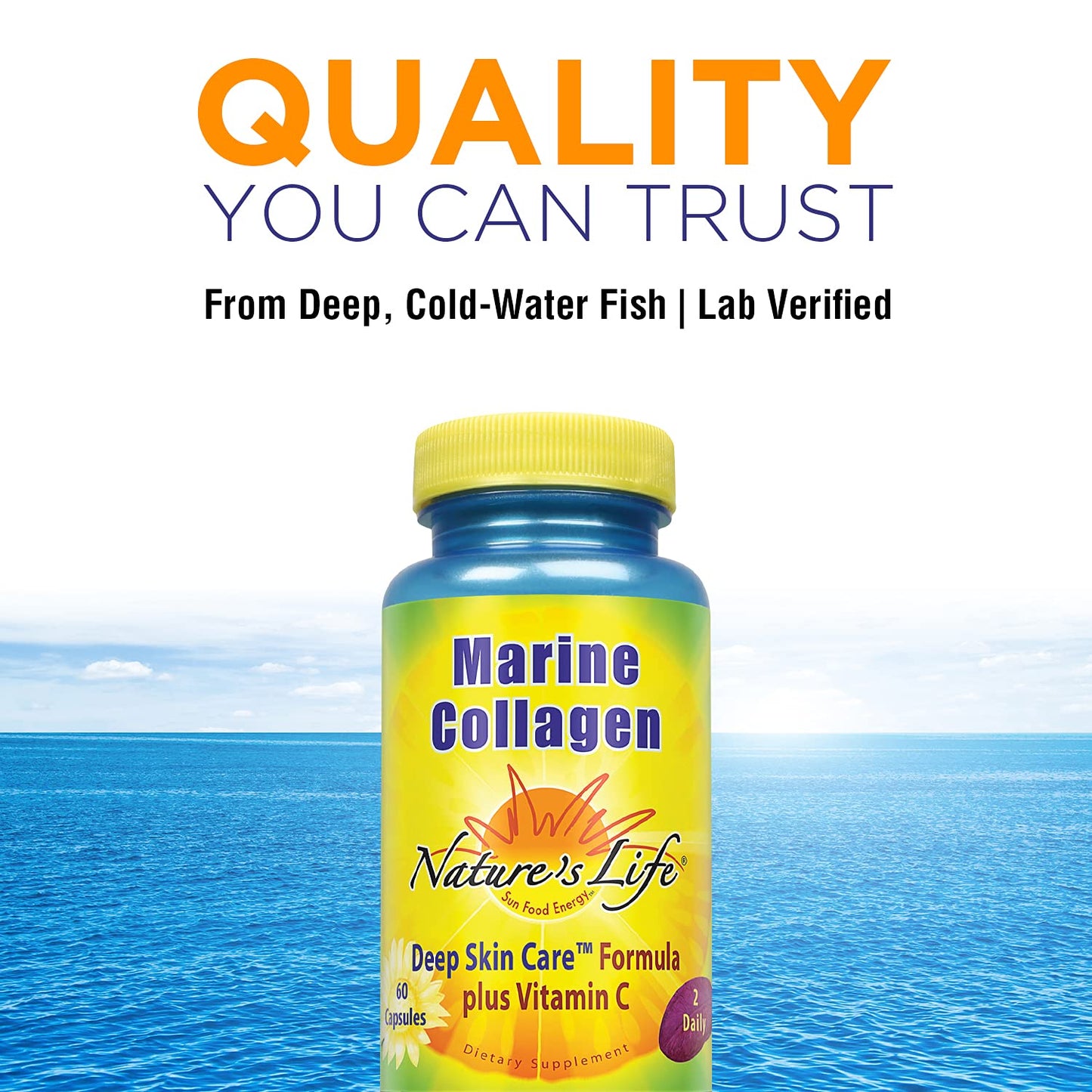 Nature's Life Marine Collagen Deep Skin Care Formula Plus Vitamin C 120 Capsules