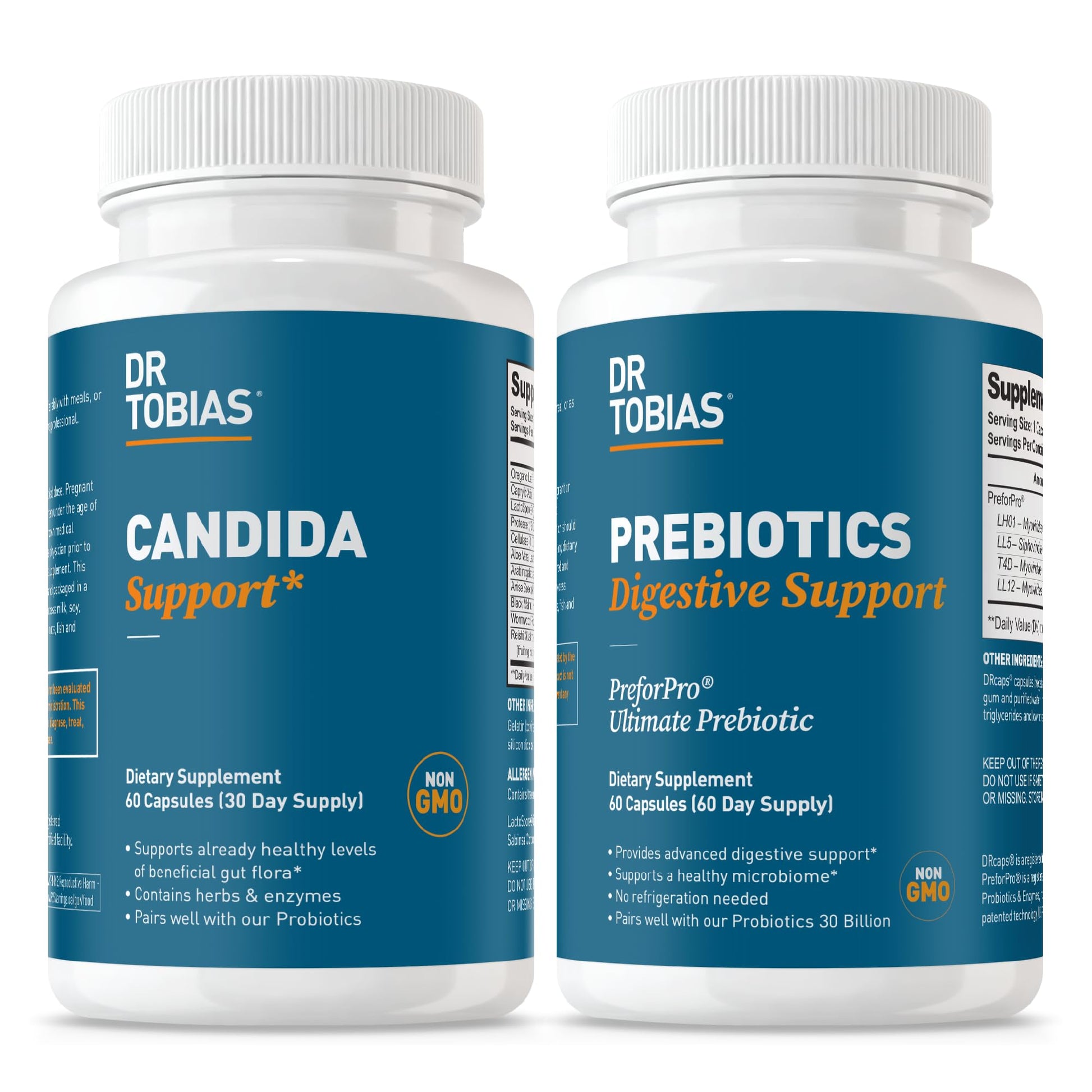Dr. Tobias Candida Support & Prebiotics Bundle Capsules 120 Capsules