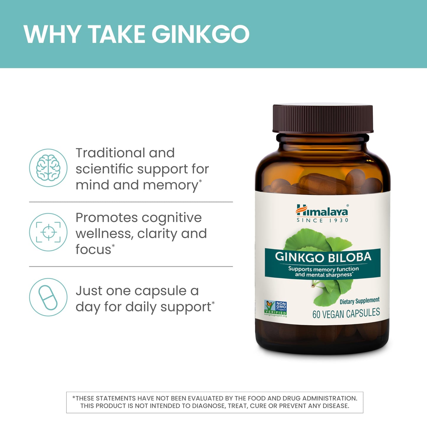 Himalaya Ginkgo Biloba Capsules, 60 Count