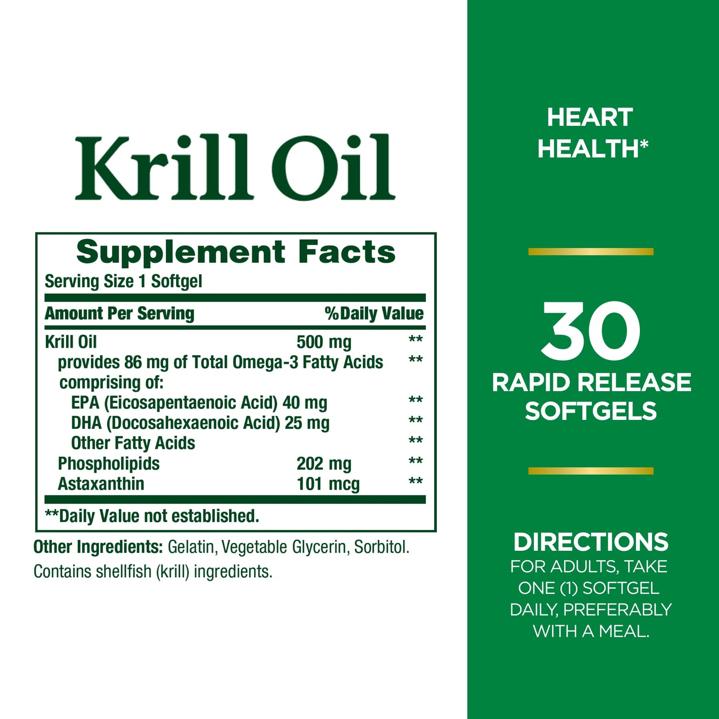 Nature's Bounty Krill Oil Softgels 90 Count