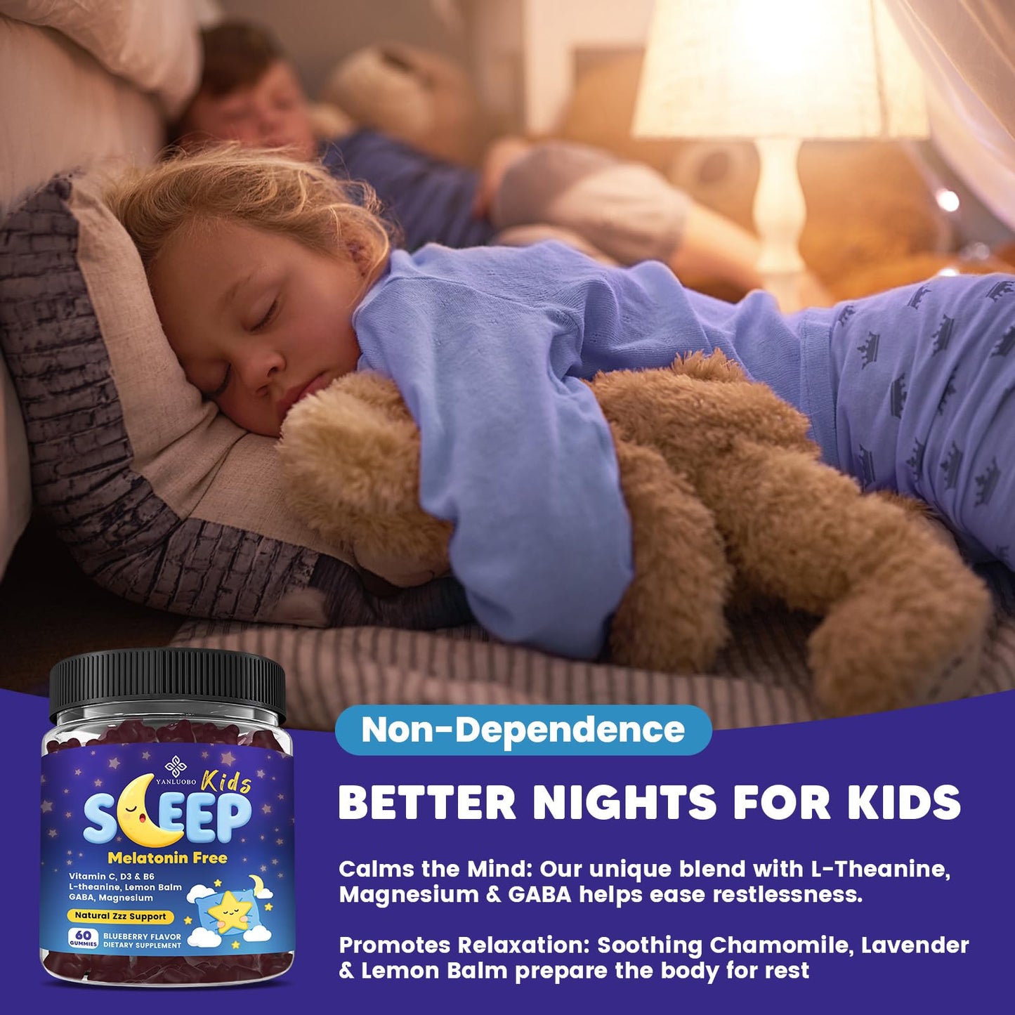 YANLUOBO Kids Sleep Gummies Gummy 60 Count