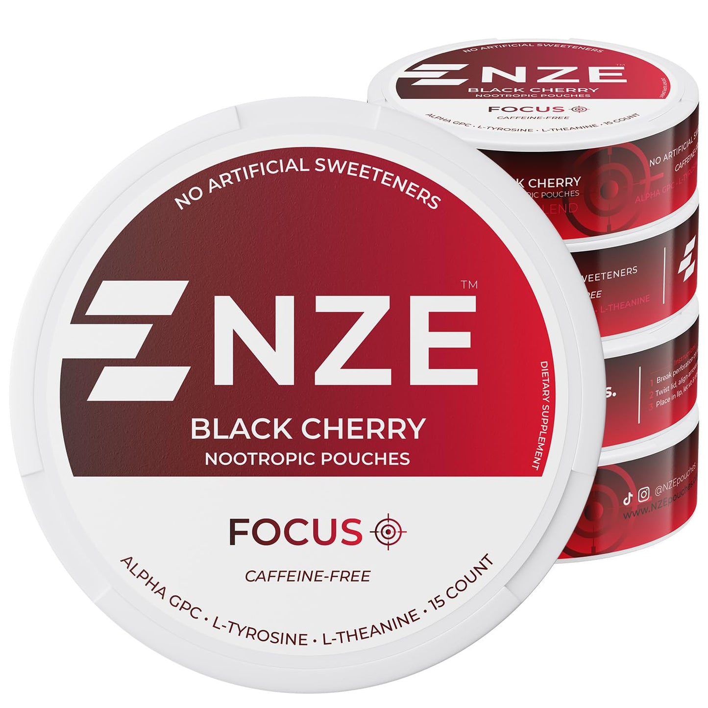 NZE Caffeine Free Nootropic Pouches (Black Cherry) Caplet 5