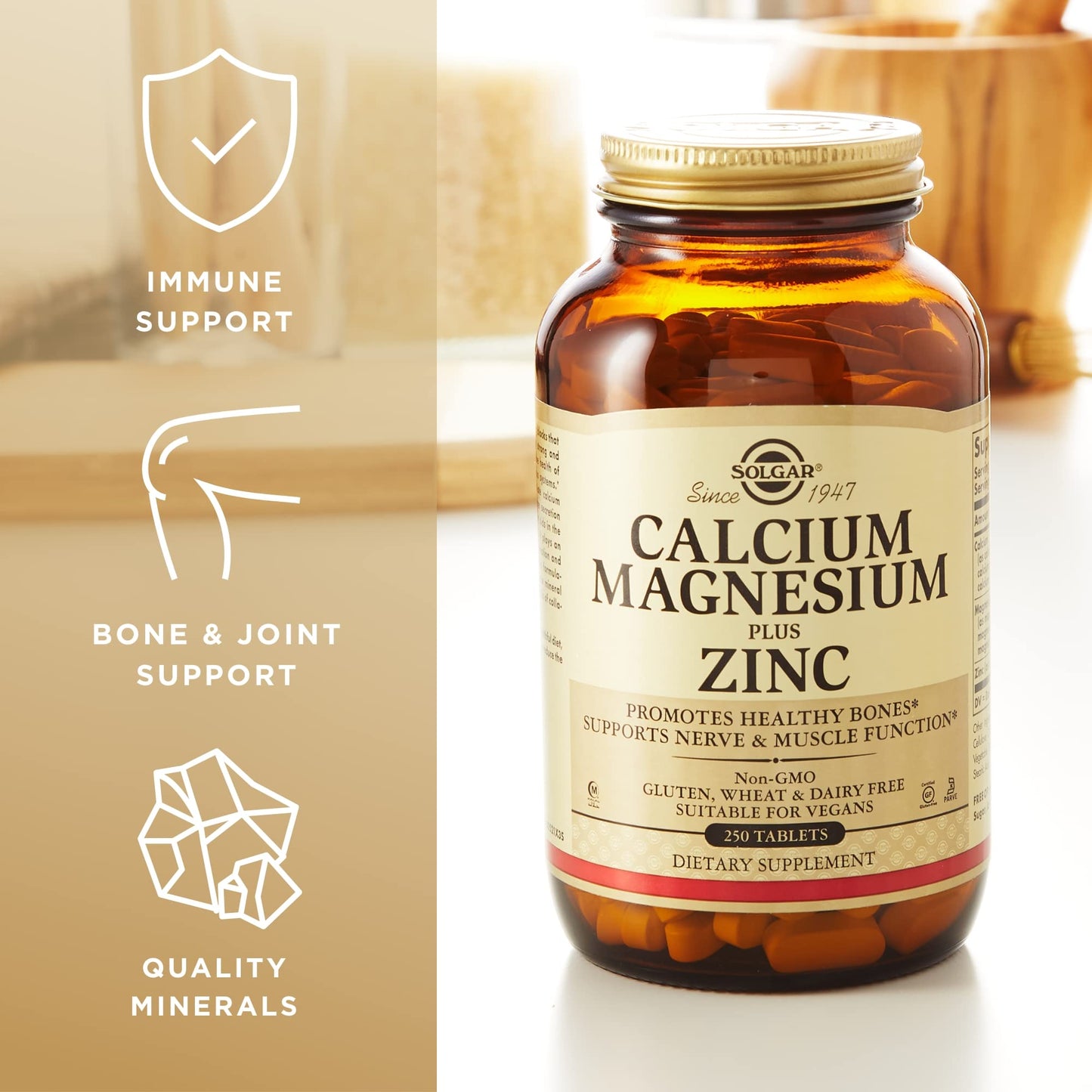 Solgar Calcium Magnesium Plus Zinc 750 Tablets