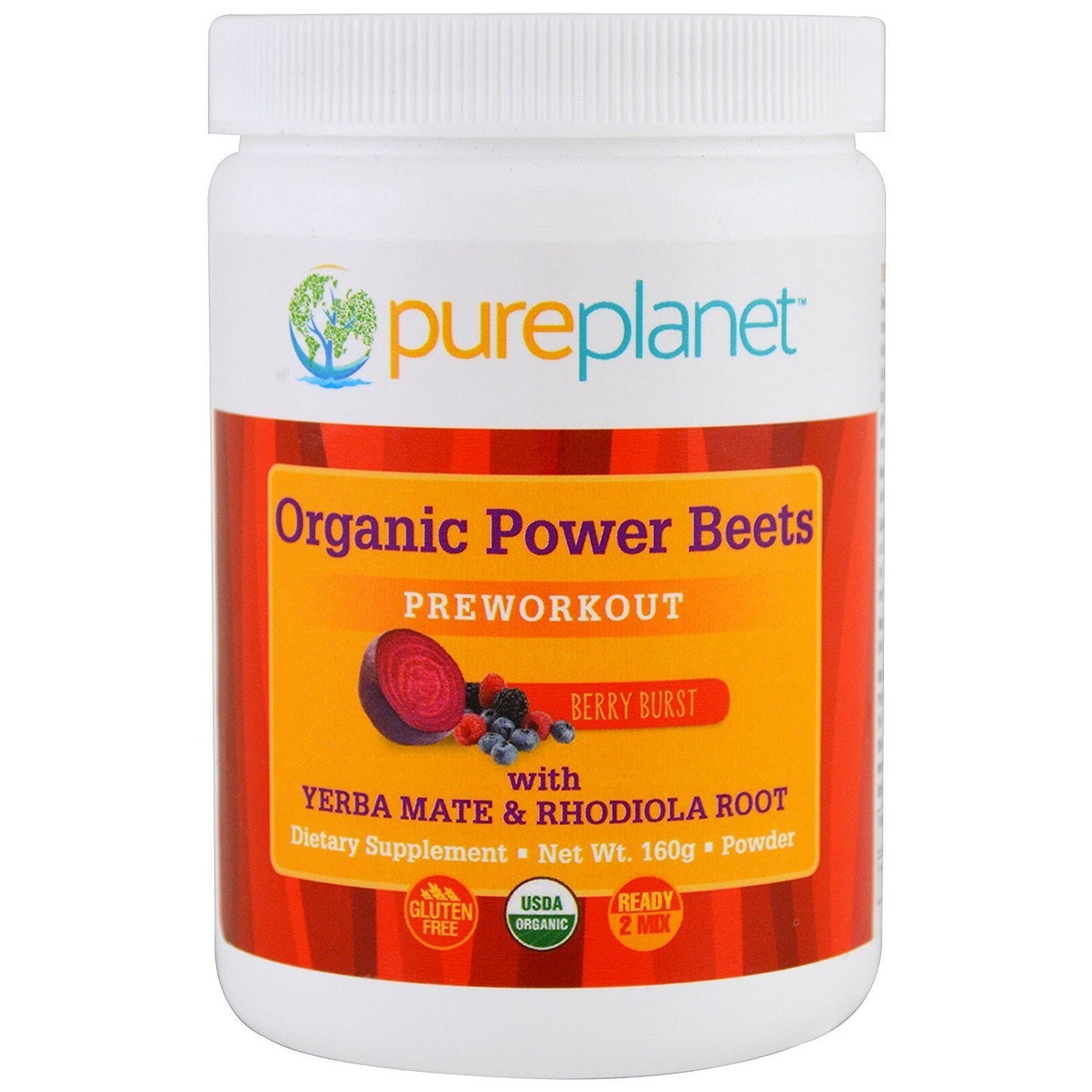 Pure Planet Organic Power Beets Preworkout Berry Burst Powder, 5.64 oz