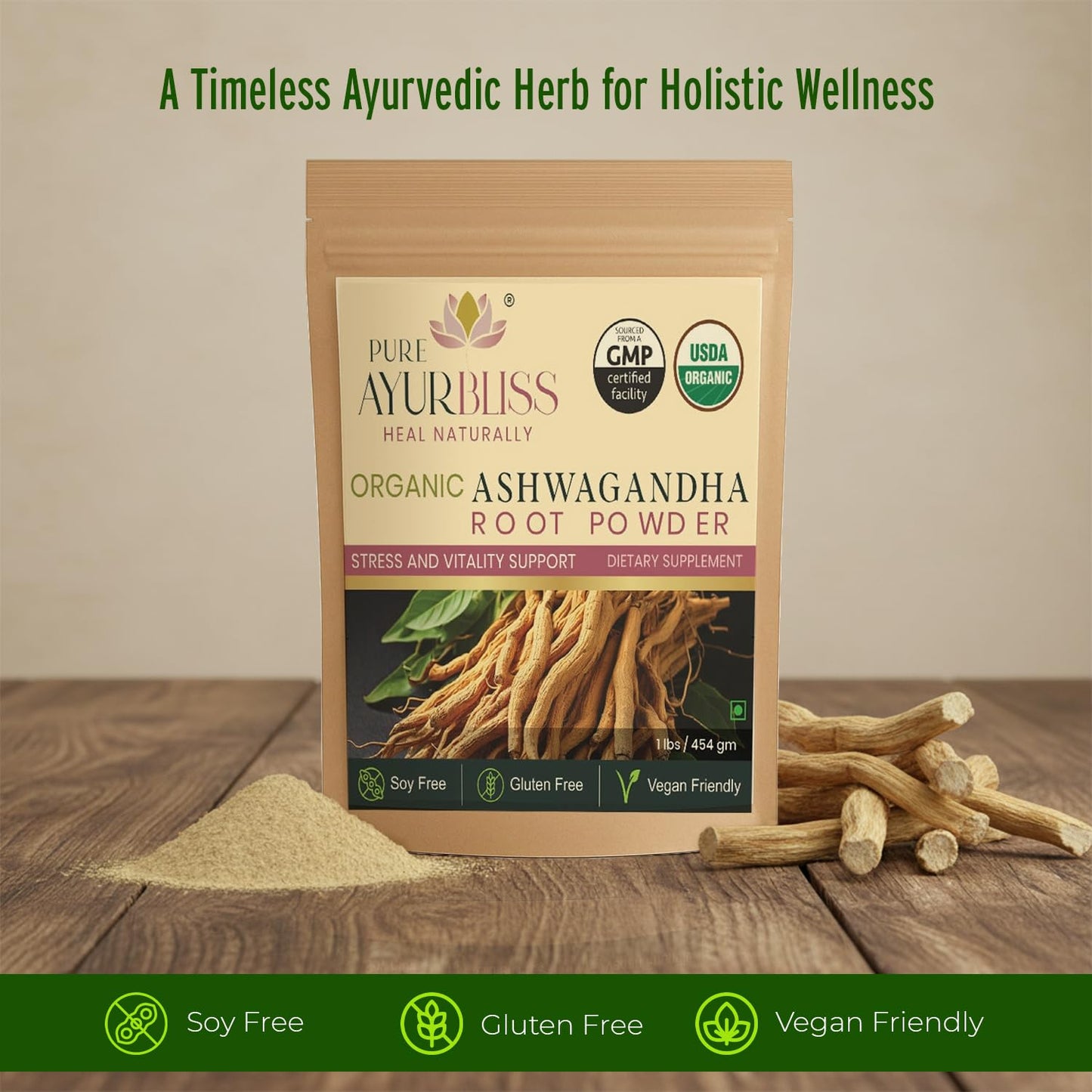 PureAyurbliss Ashwagandha Powder, 16 oz