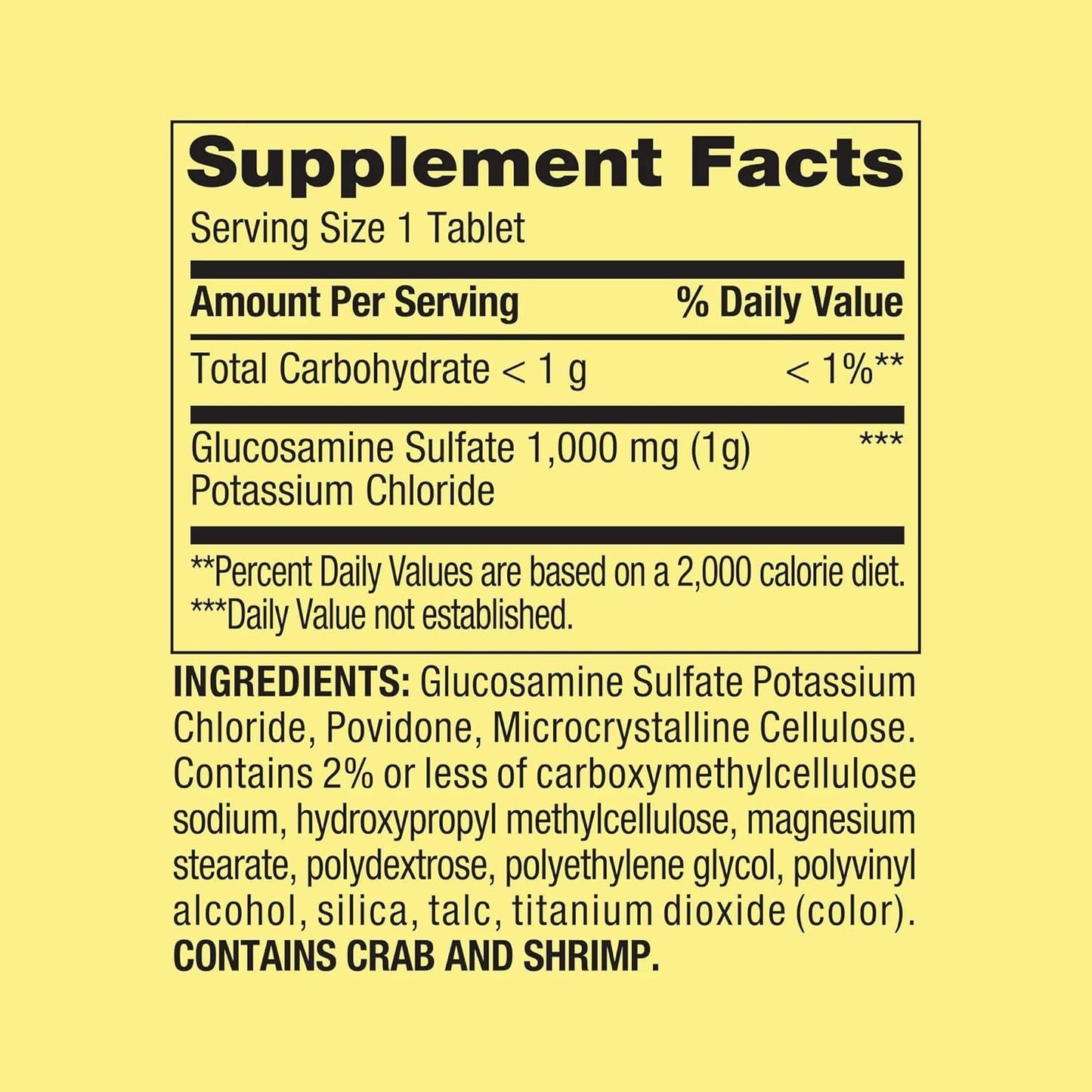 BASKETGOODS Glucosamine Sulfate Potassium Chloride Tablets, 200 Count